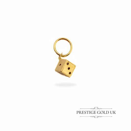 Tiny Vintage 9ct Gold Die/Dice Charm