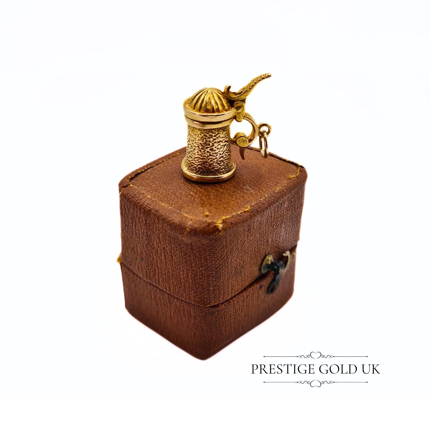 Vintage 9ct Gold Beer Stein / Tanker With Lid Charm