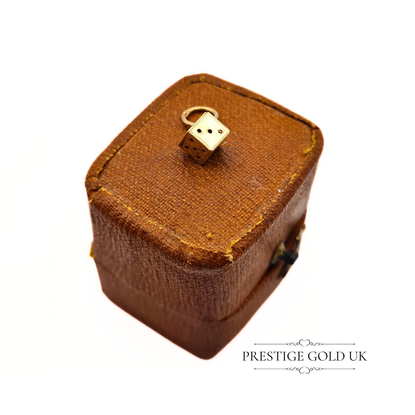 Tiny 9ct Gold Die/Dice Charm