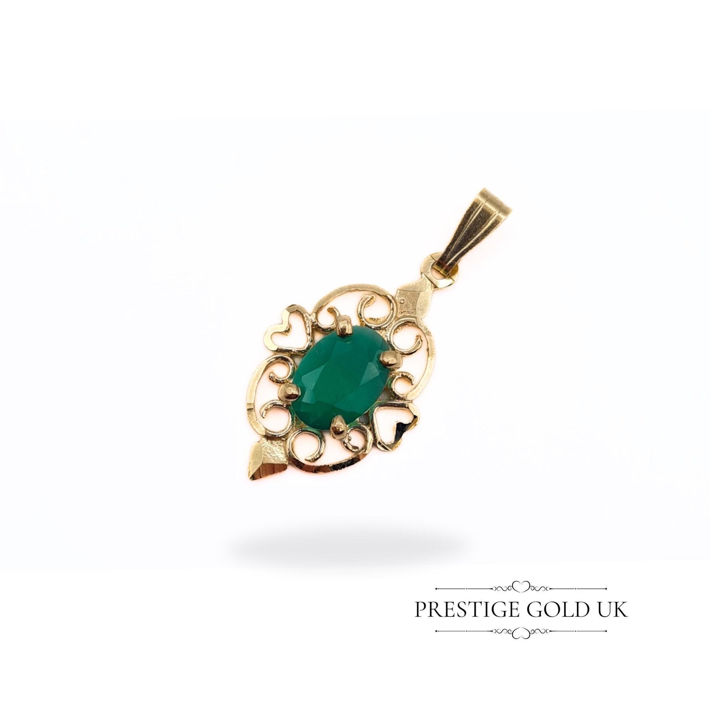 Vintage 9ct Gold & Emerald Pendant