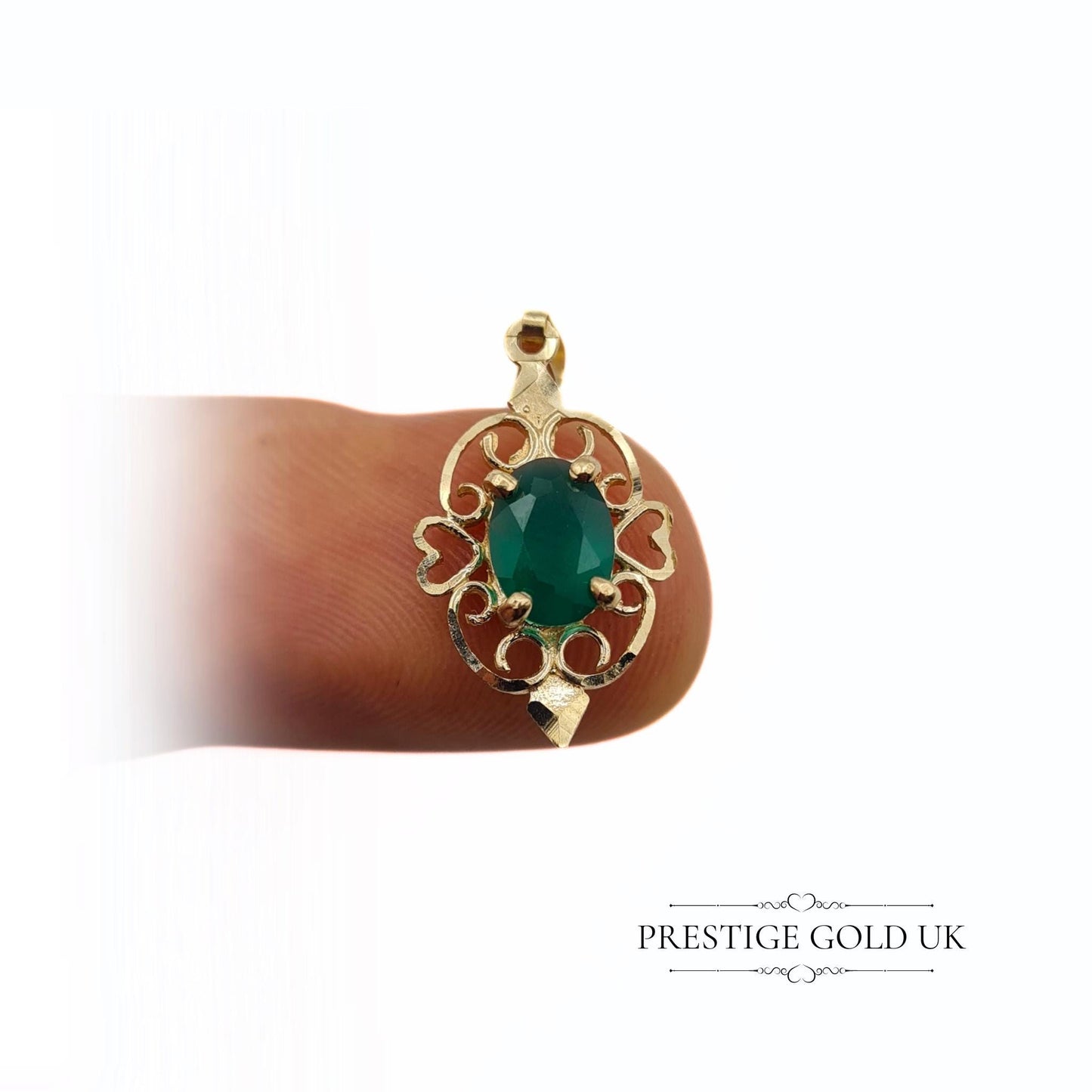 Vintage 9ct Gold & Emerald Pendant