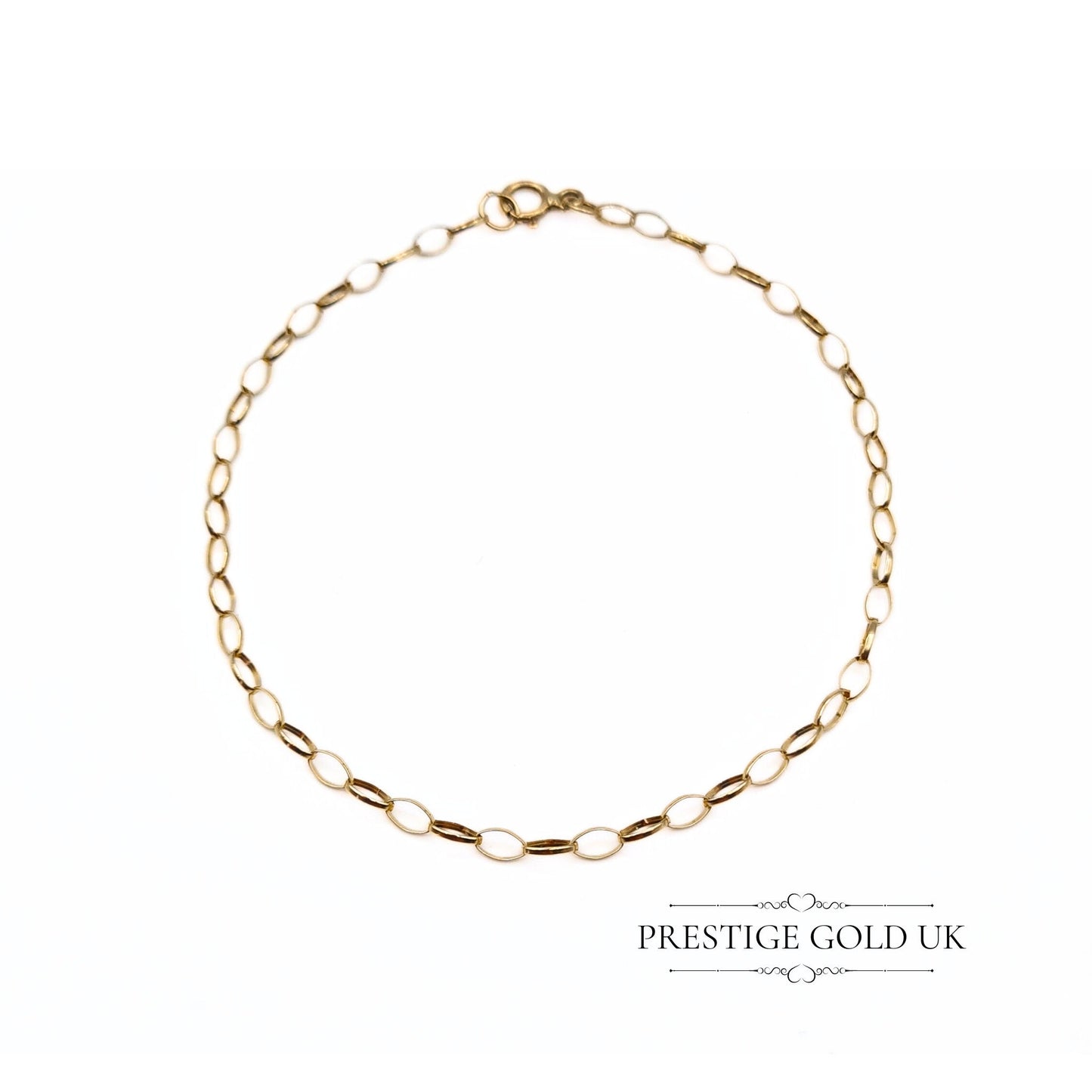 7" Vintage 9ct Gold Rolo/Belcher Chain Bracelet