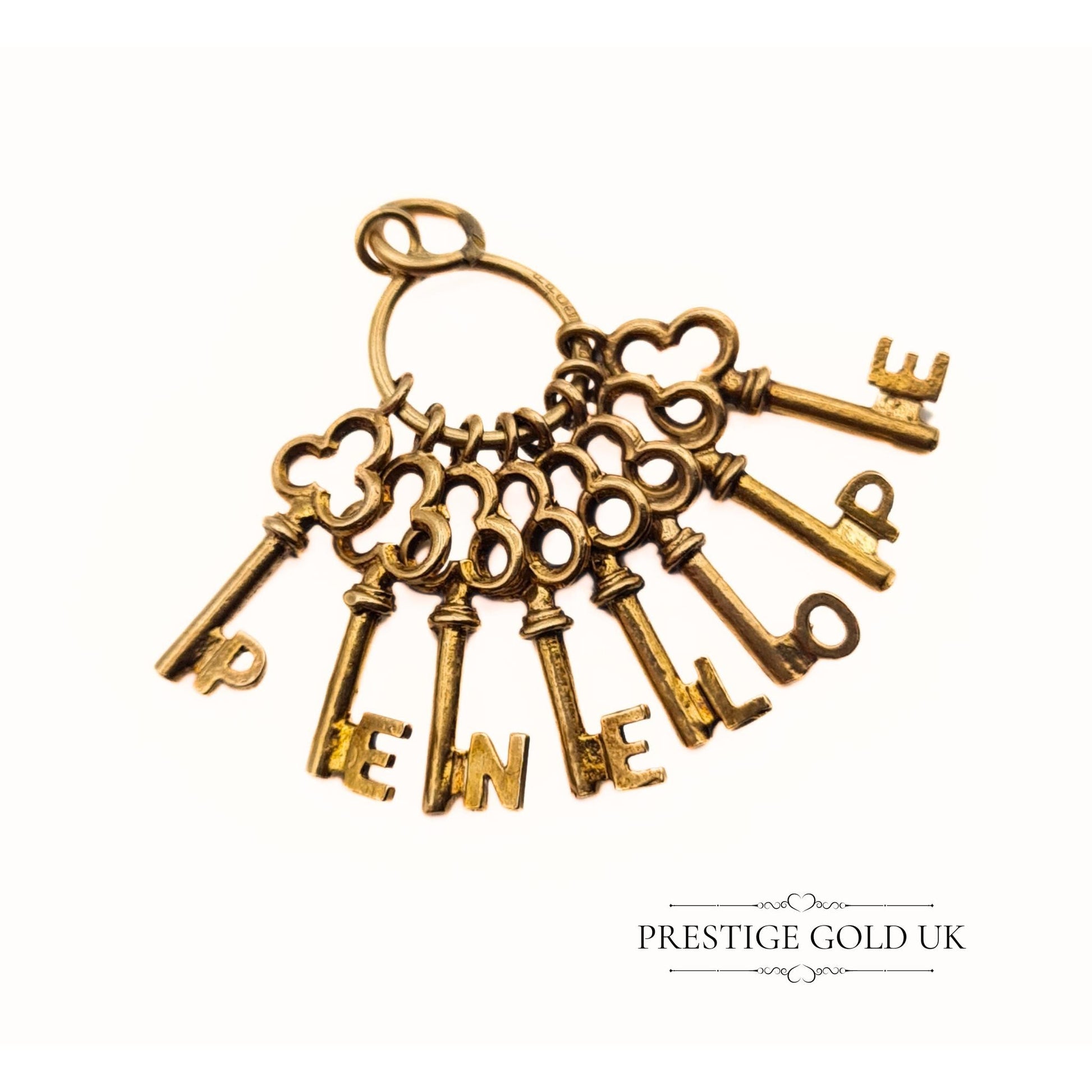 Vintage Bunch of Keys Charm Spelling "PENELOPE"