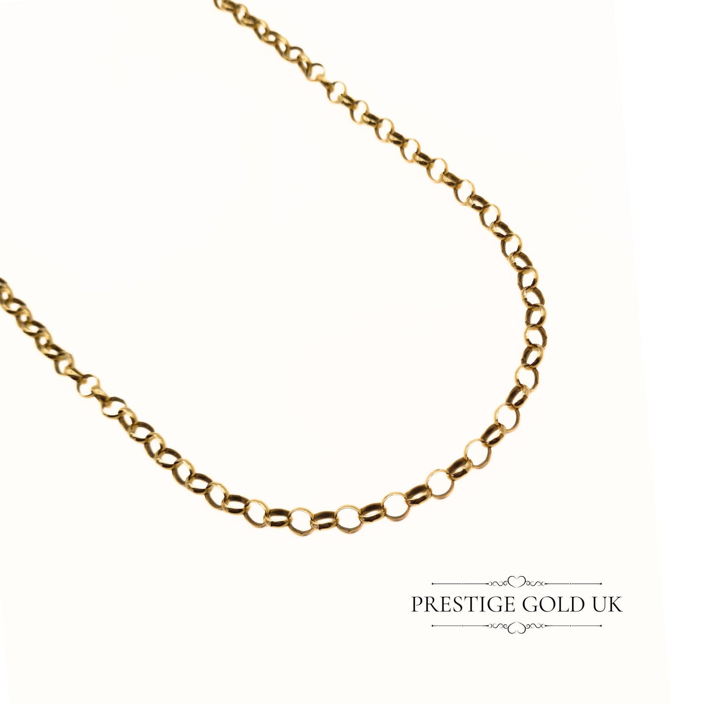 20.5" Large Link 9ct Gold Rolo / Belcher Chain Necklace