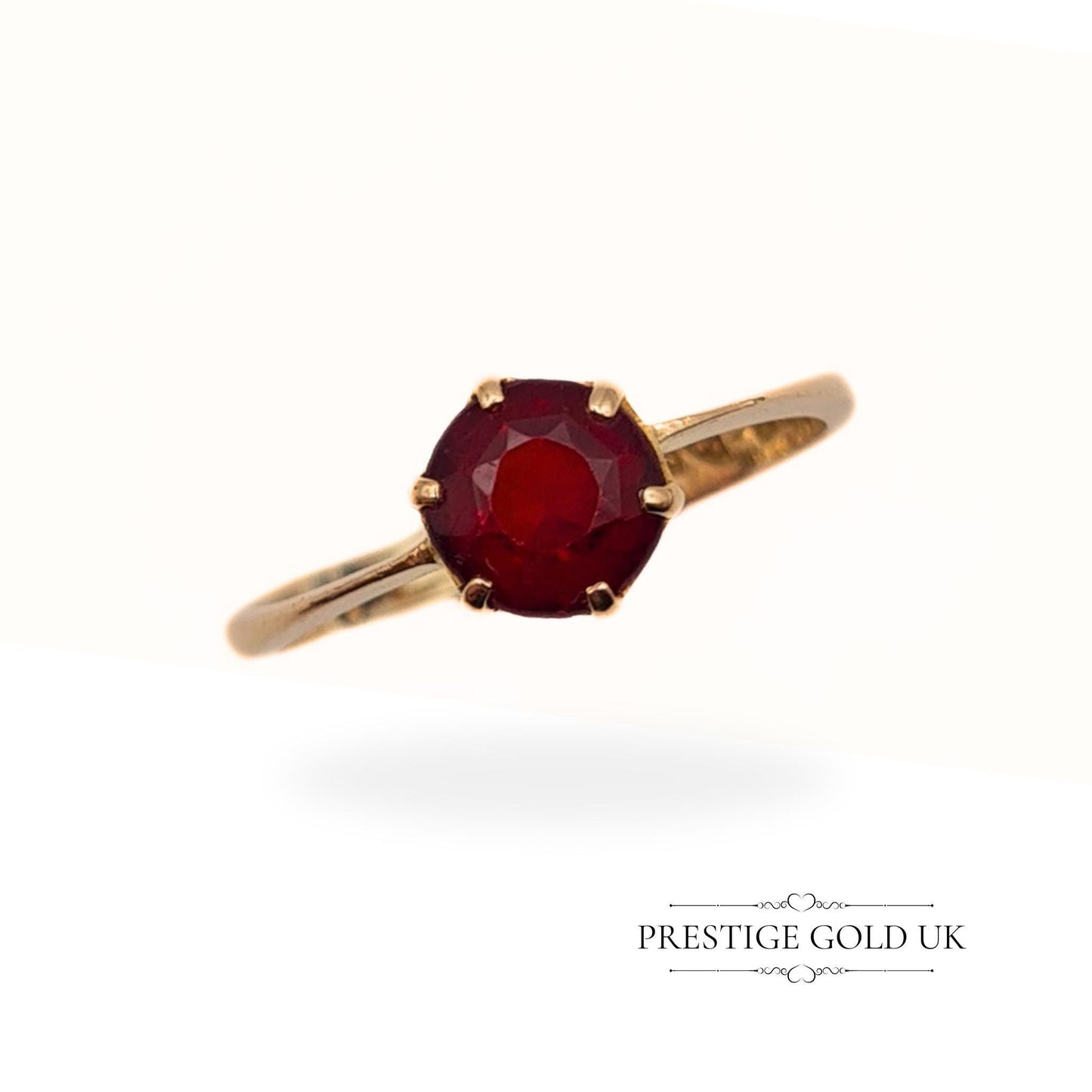 Rose Gold Antique Garnet Ring 9ct - Size UK J 1/2, US 5, Euro 49.5