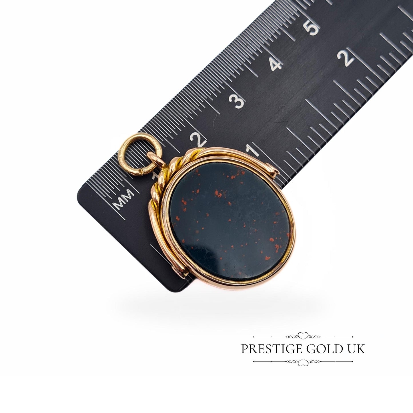 1800s' Rose Gold Antique Oval Spinning Fob in 9ct Gold