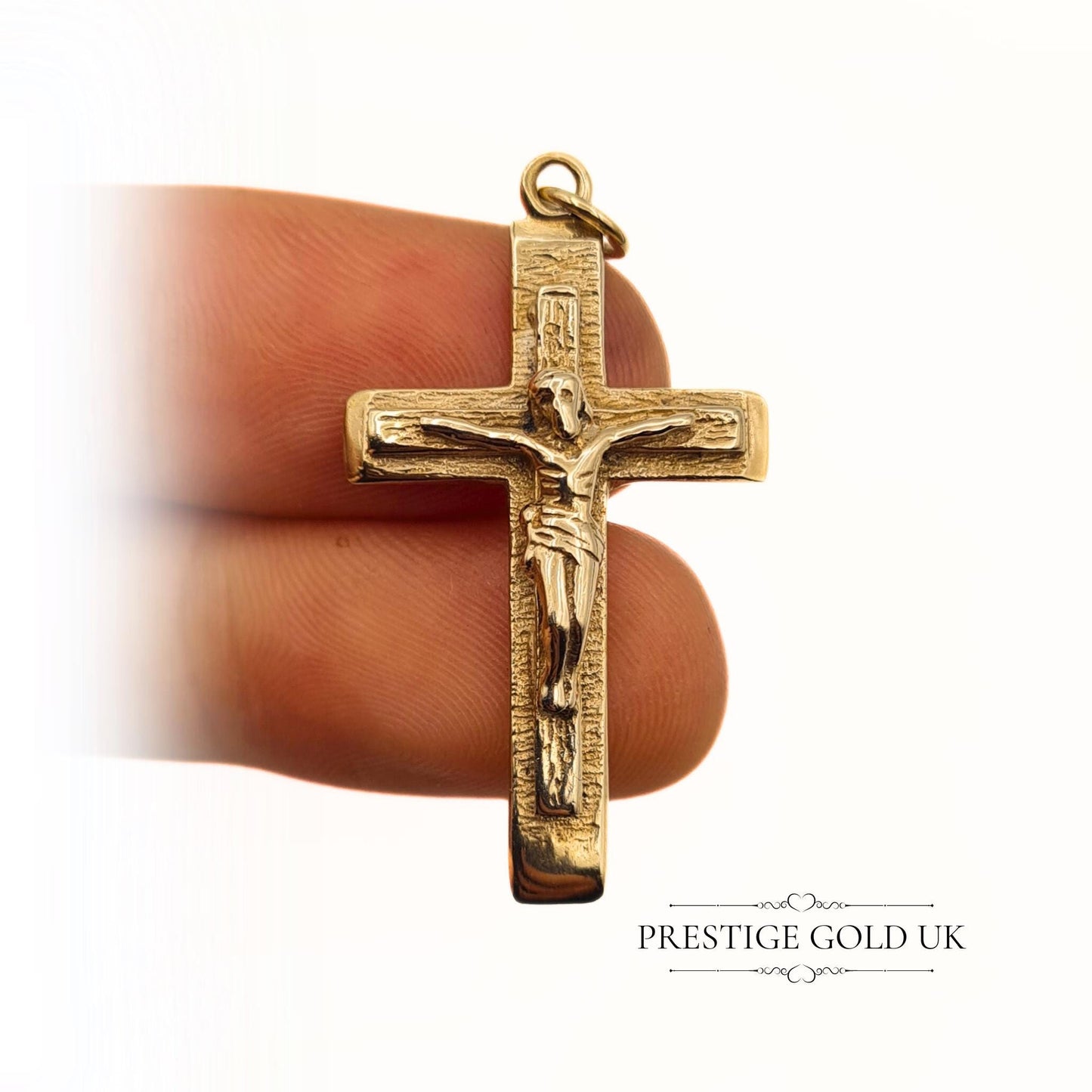 Vintage Gold Crucifix Pendant 9ct Solid Gold