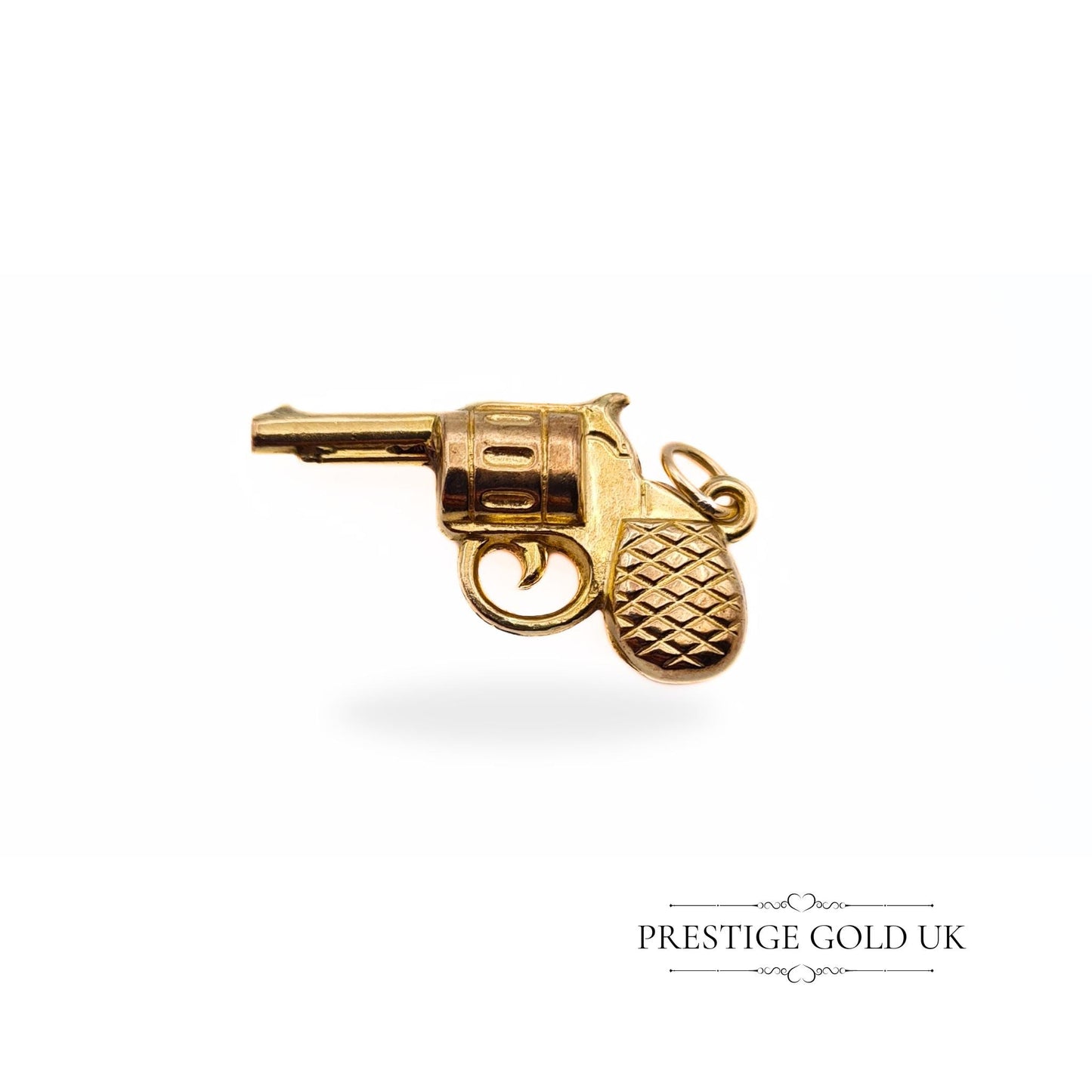 Vintage Small 9ct Gold Retro Hand Gun Charm