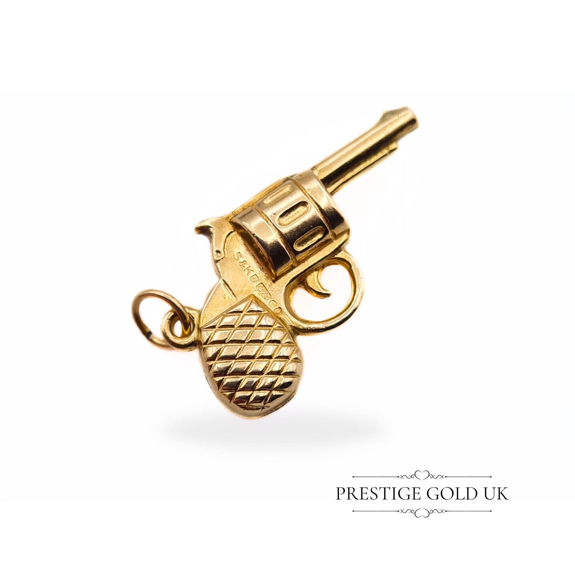 Vintage Small 9ct Gold Hand Gun Charm