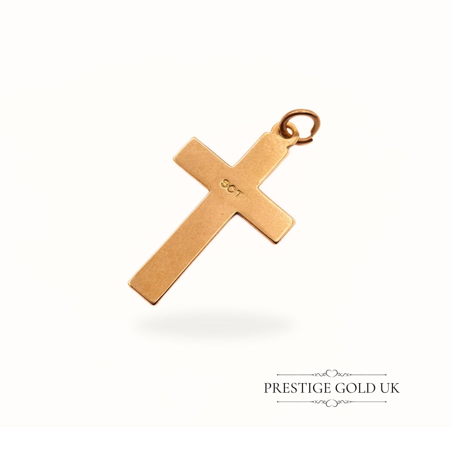 Vintage 9ct Gold Small Engraved Cross Pendant