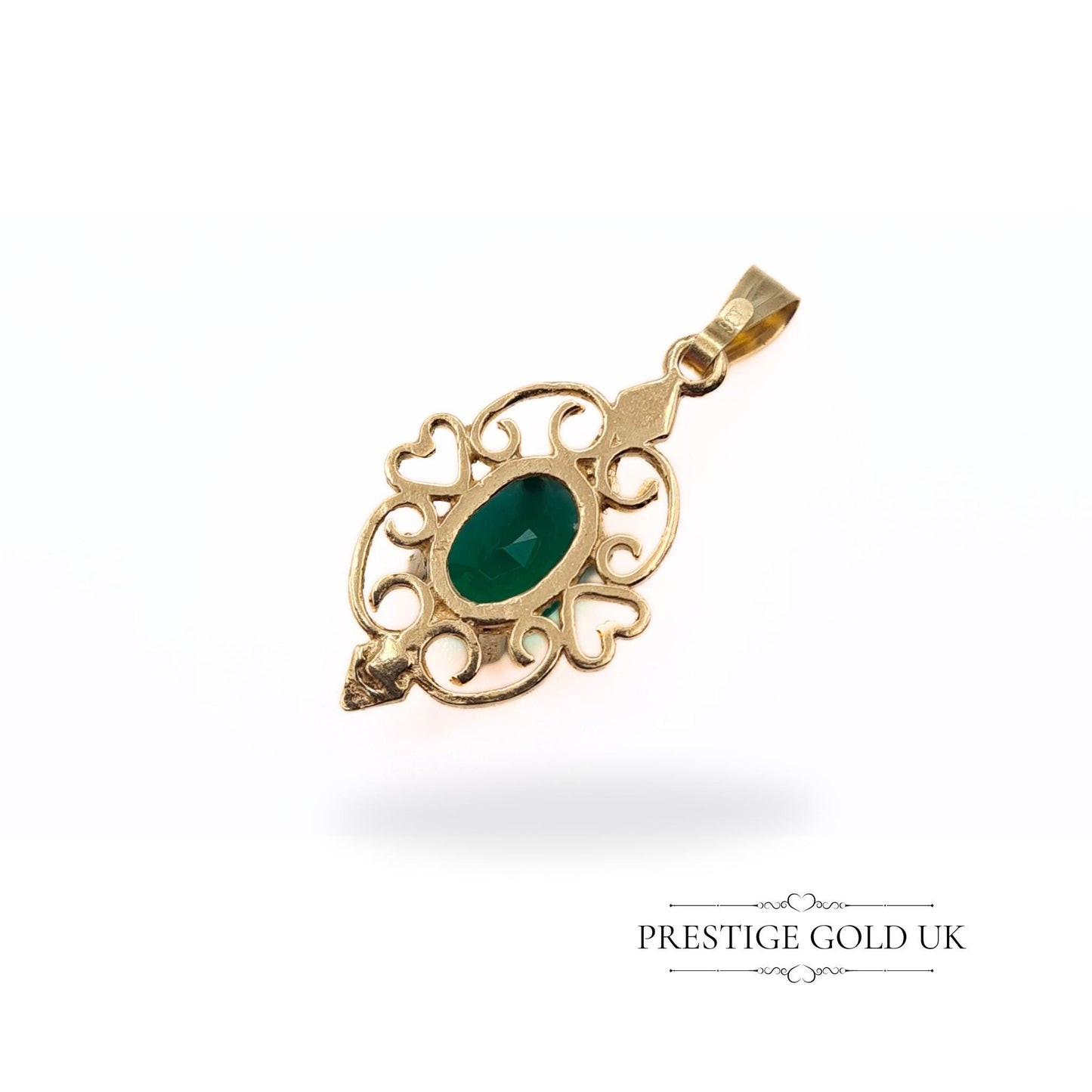 Vintage 9ct Gold & Emerald Pendant