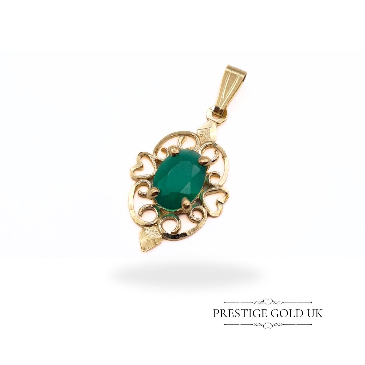 Vintage 9ct Gold & Emerald Pendant