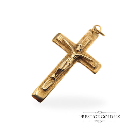 Vintage Gold Crucifix Pendant 9ct Solid Gold