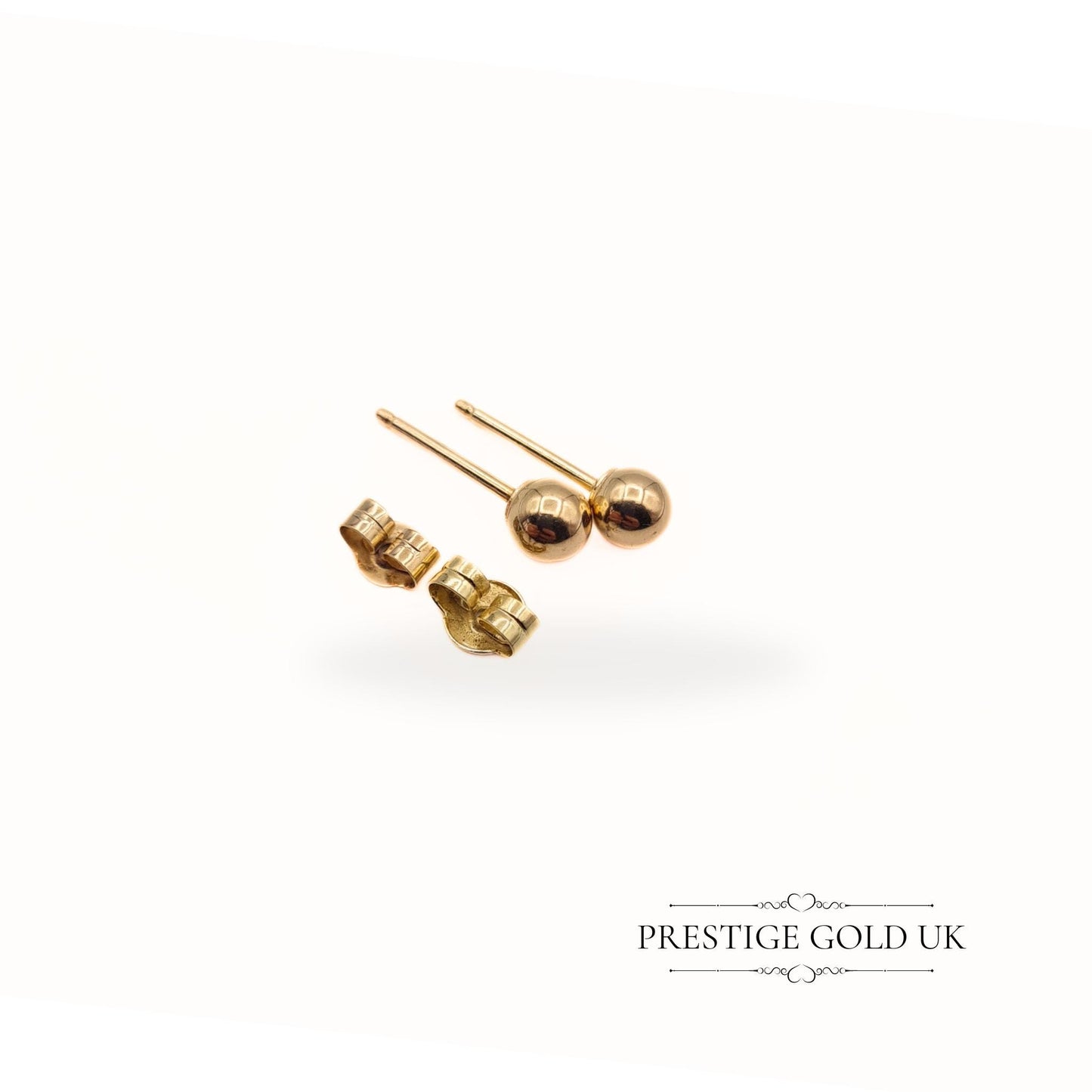 Vintage 9ct Gold Ball Stud Earrings - 4mm