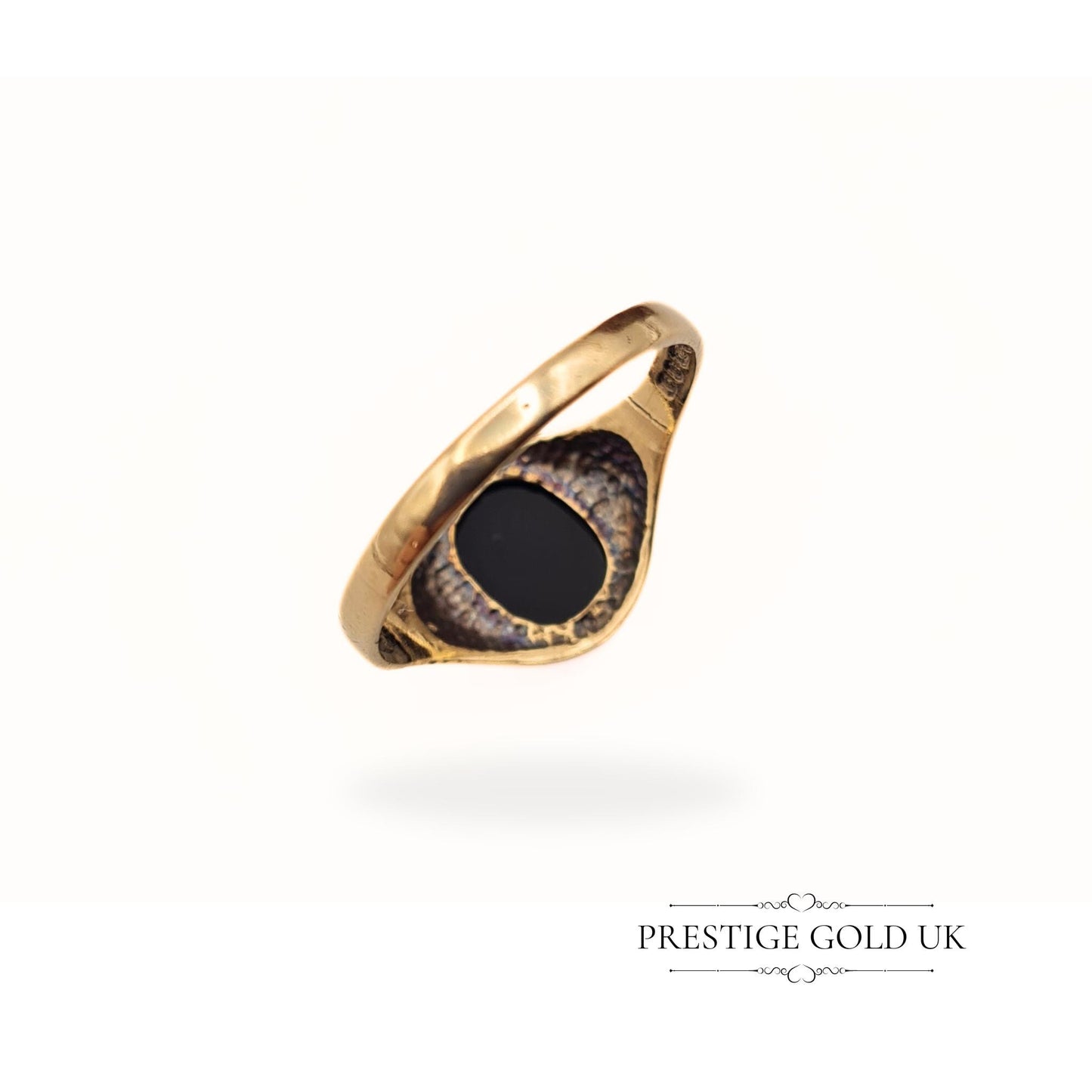 Small Vintage Gold Onyx Signet Ring 9ct - Size UK K 1/2, US 5 1/2, Euro 51