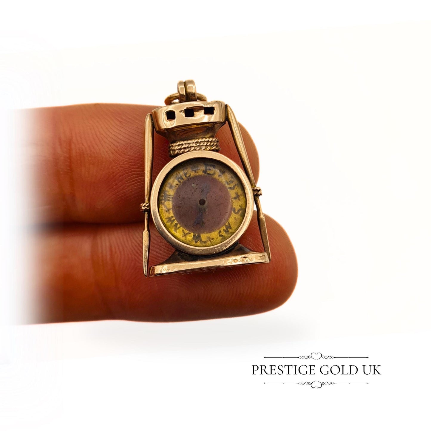 Antique 9ct Gold Compass Charm / Pendant