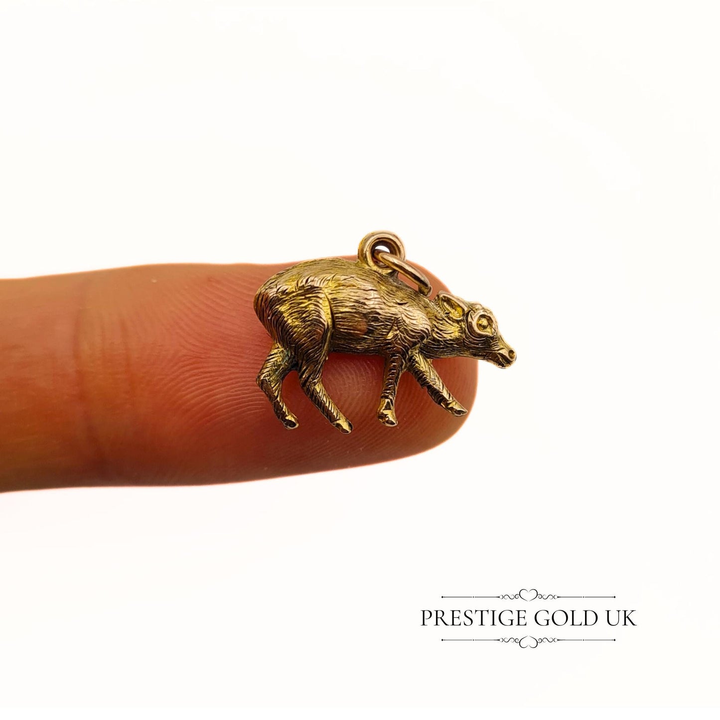 Vintage 9ct Gold Baby Calf Pendant Charm