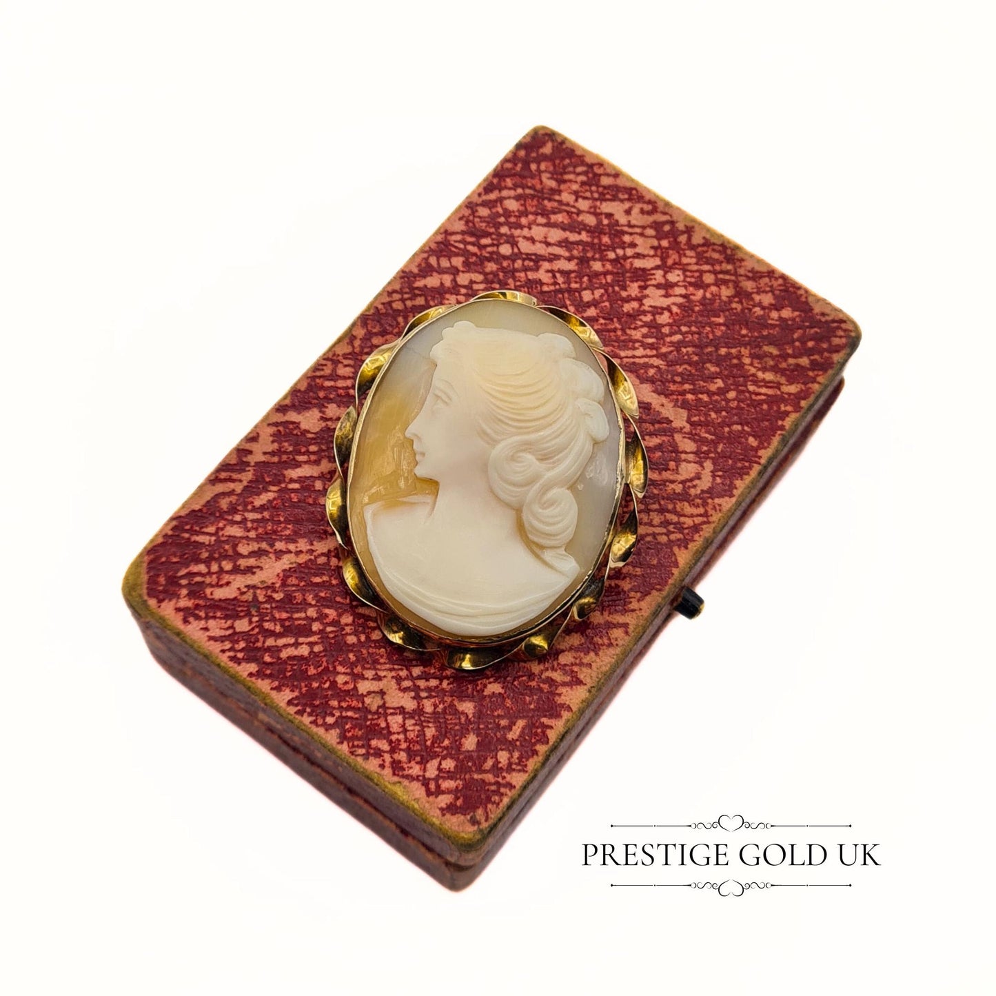 Large 9ct Gold Ladies Cameo Brooch & Pendant