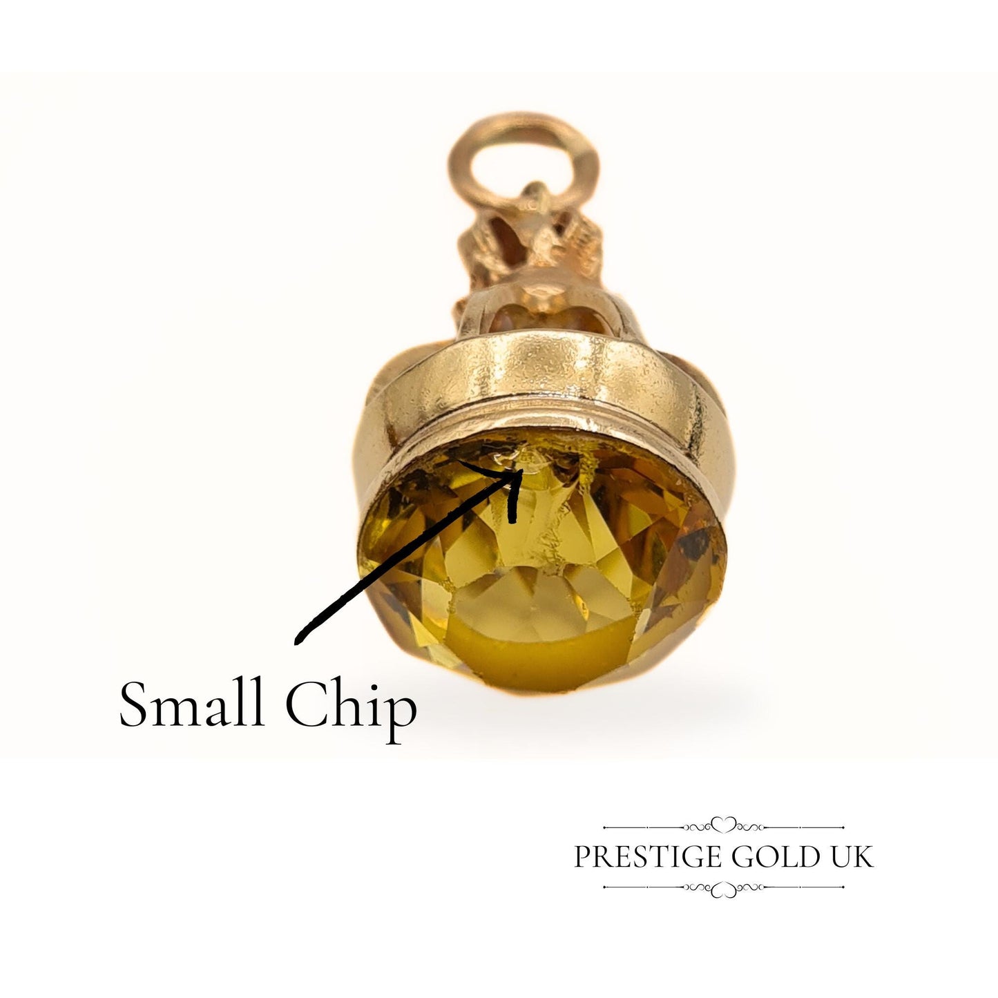 Clearance Item: 9ct Gold Citrine Crown Pendant