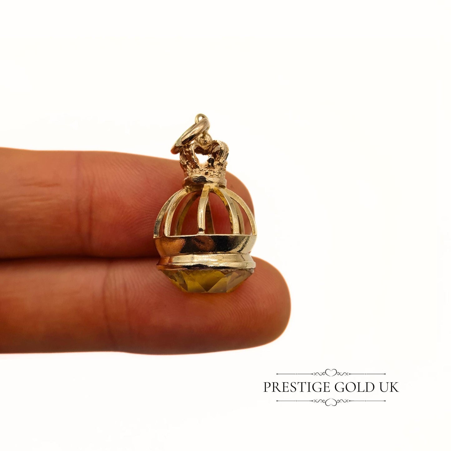 Clearance Item: 9ct Gold Citrine Crown Pendant