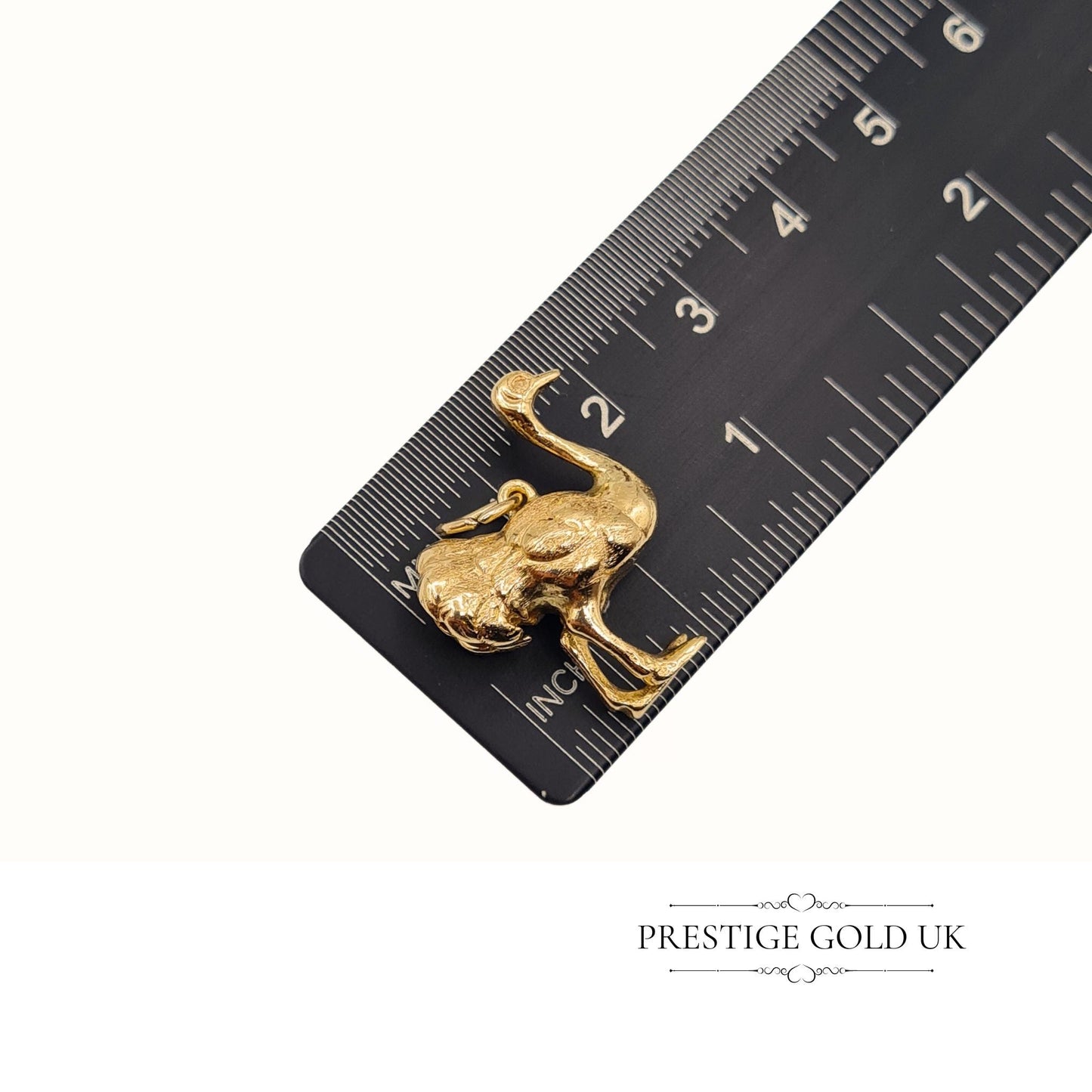 Heavy Vintage 9ct Gold Ostrich Charm