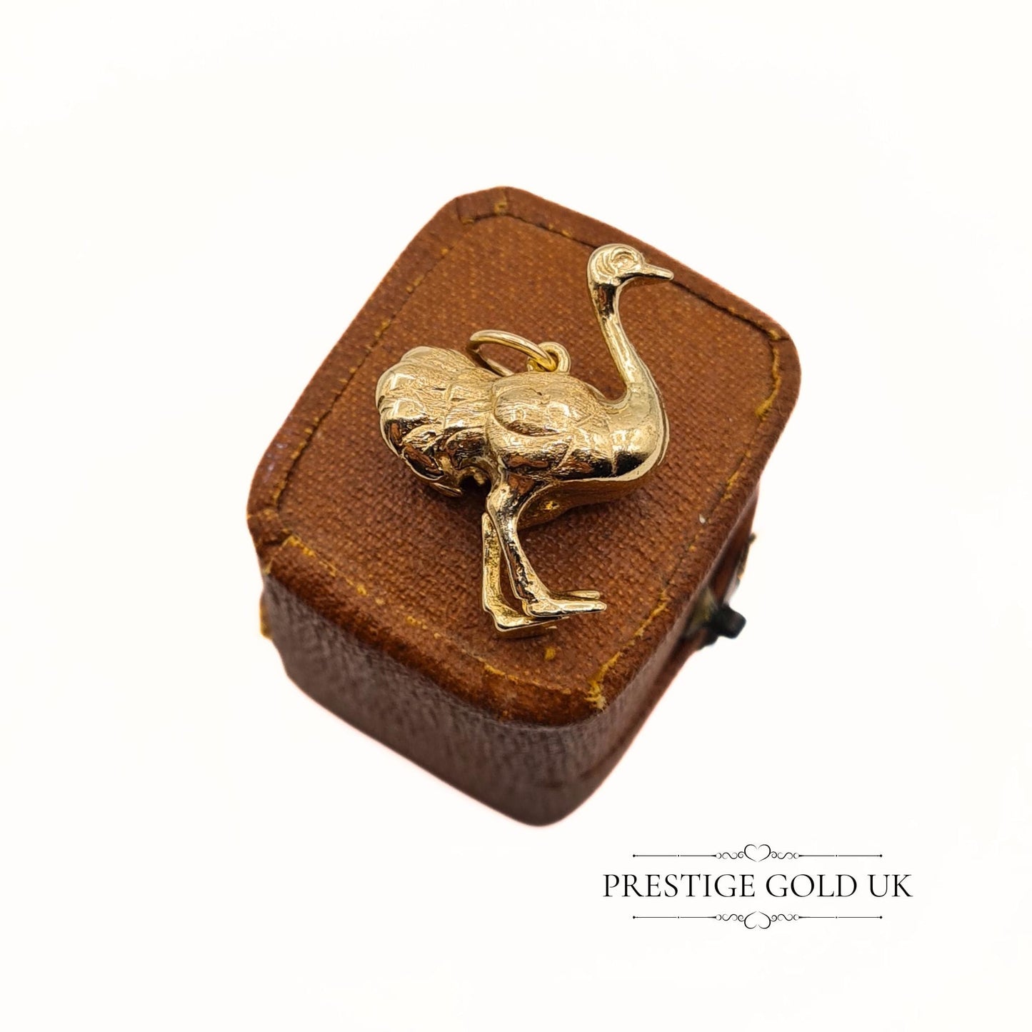 Heavy Vintage 9ct Gold Ostrich Charm