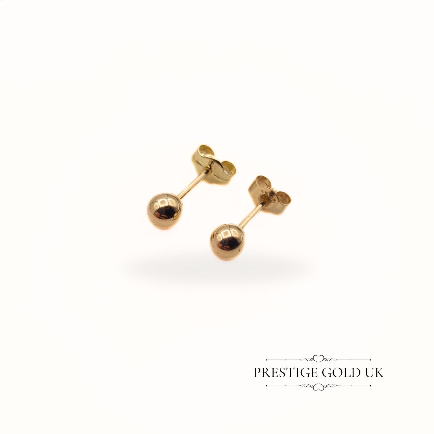 Vintage 9ct Gold Ball Stud Earrings - 4mm