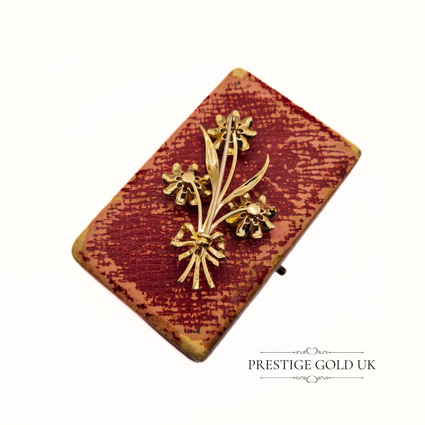 Vintage 9ct Gold & Pearl Flower Brooch