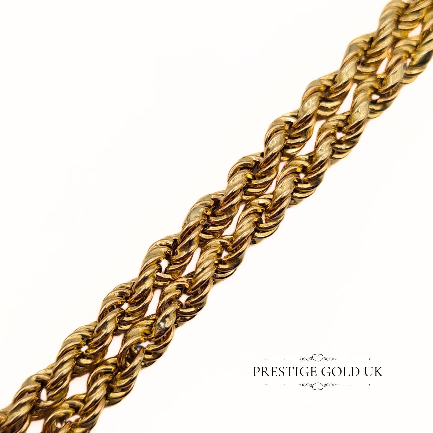 Vintage 9ct Gold Twist Rope Bracelet - 7" (18.5cm)