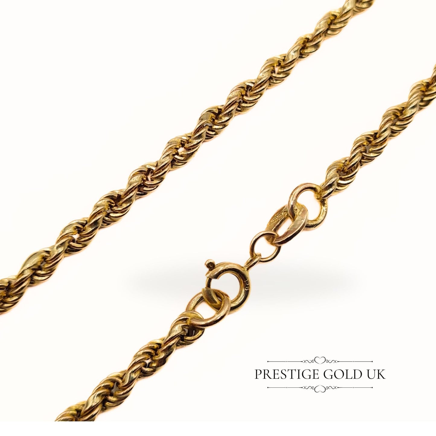 Vintage 9ct Gold Twist Rope Bracelet - 7" (18.5cm)