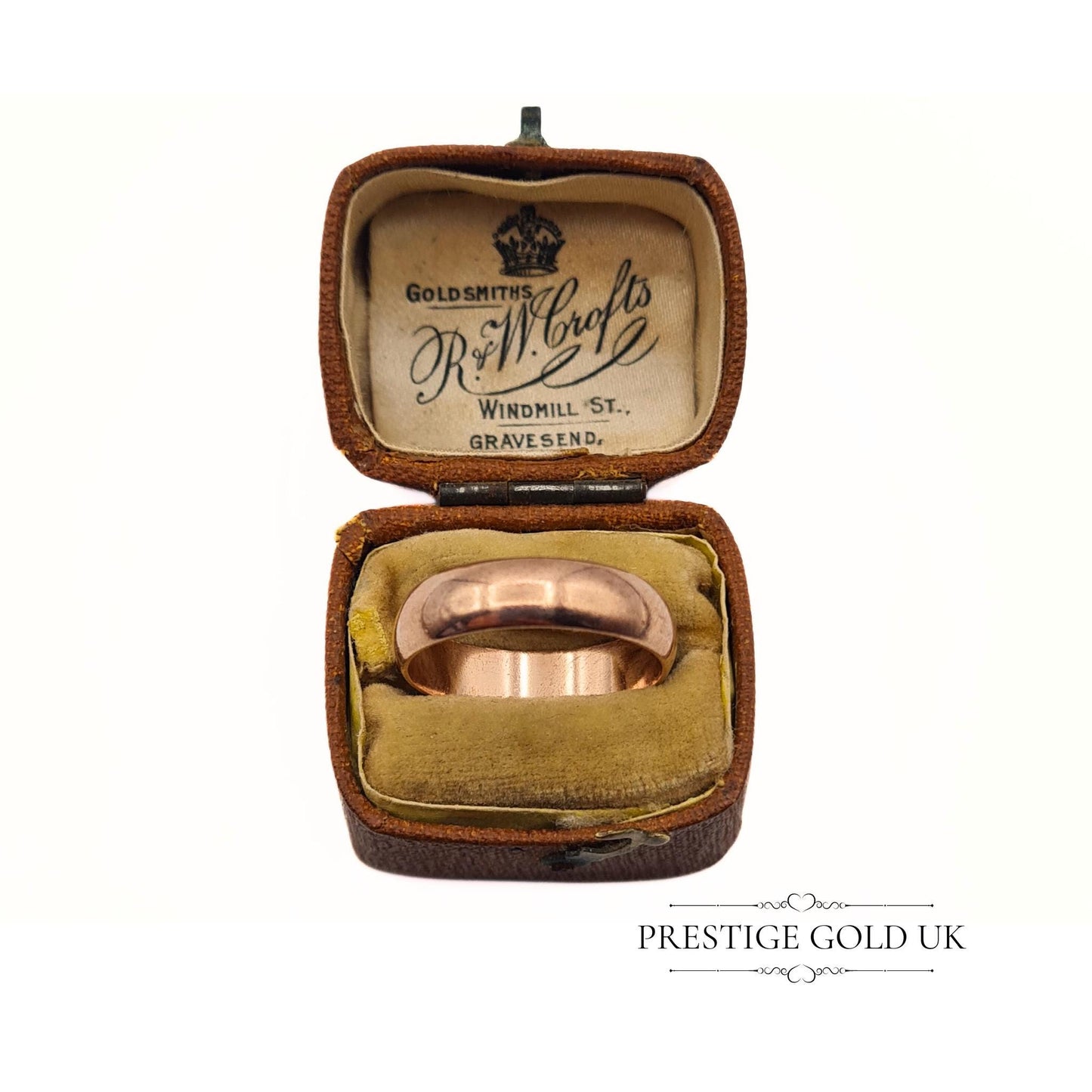 Vintage 9ct Rose Gold Wedding Band - 5 mm Wide - Size UK P, US 7 3/4, Euro 56.5
