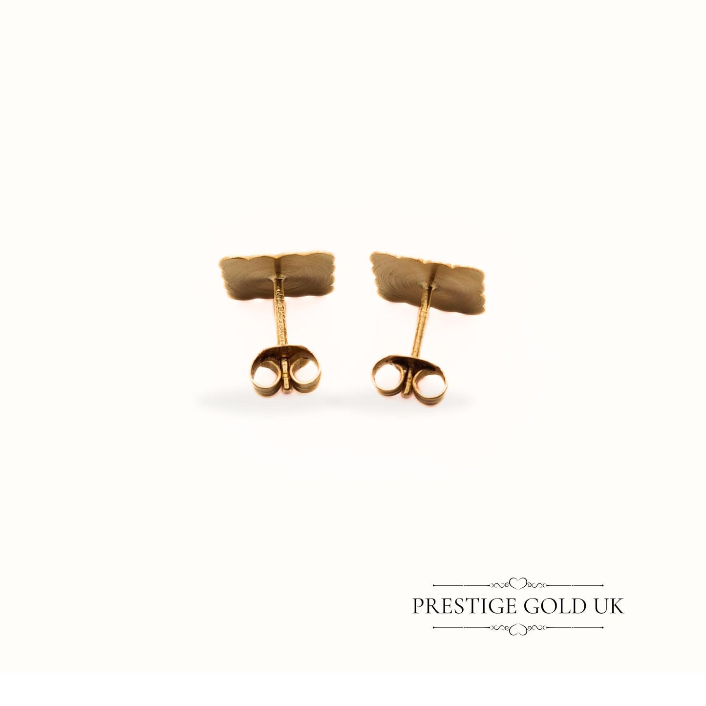 Vintage 9ct Gold Square Stud Earrings - 9mm