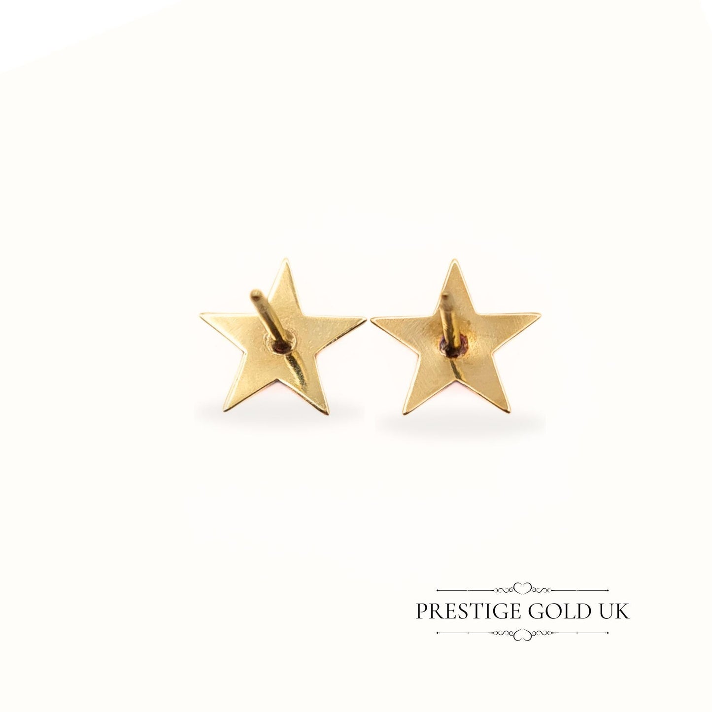 Vintage 9ct Gold Star Stud Earrings - 9 mm