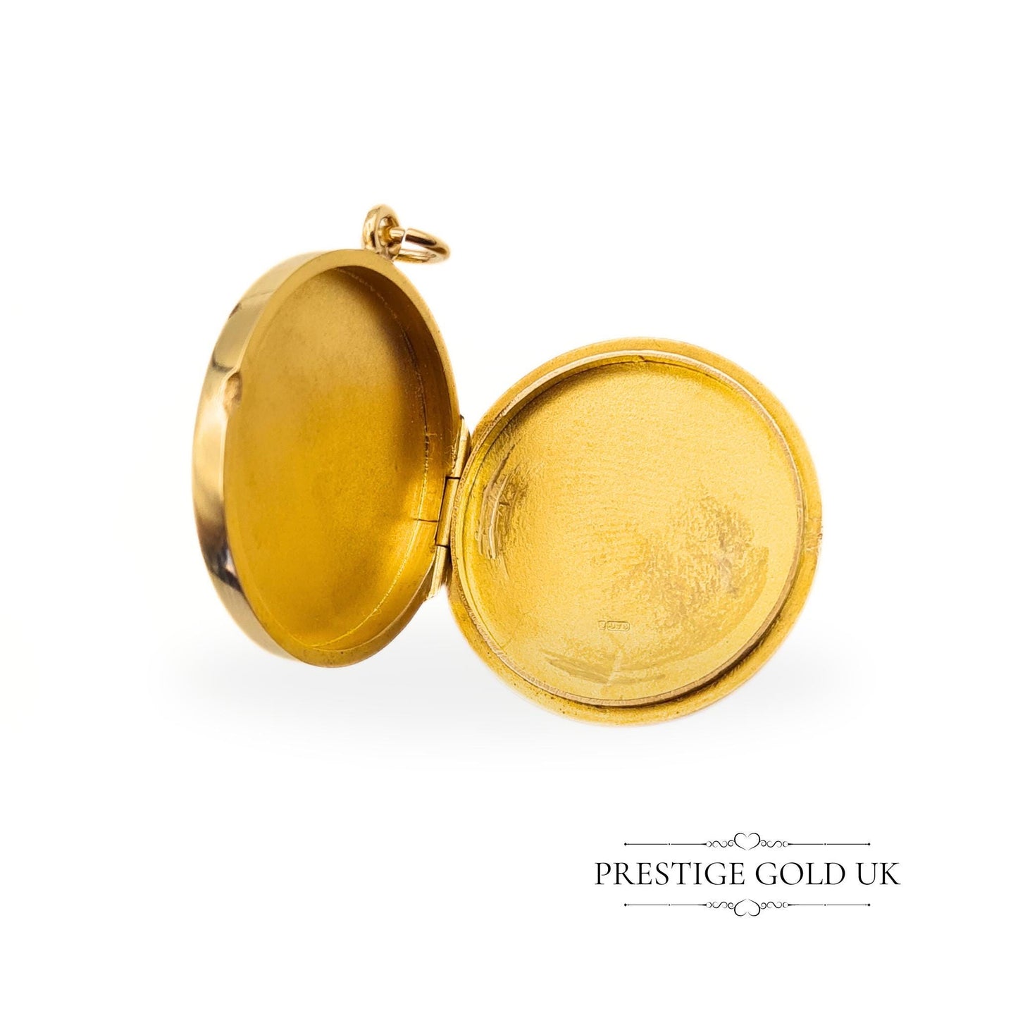 Vintage 9ct Gold Round Engraved (Geometric Design) Locket
