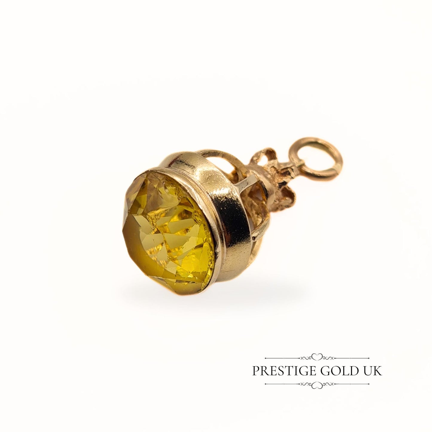 Clearance Item: 9ct Gold Citrine Crown Pendant