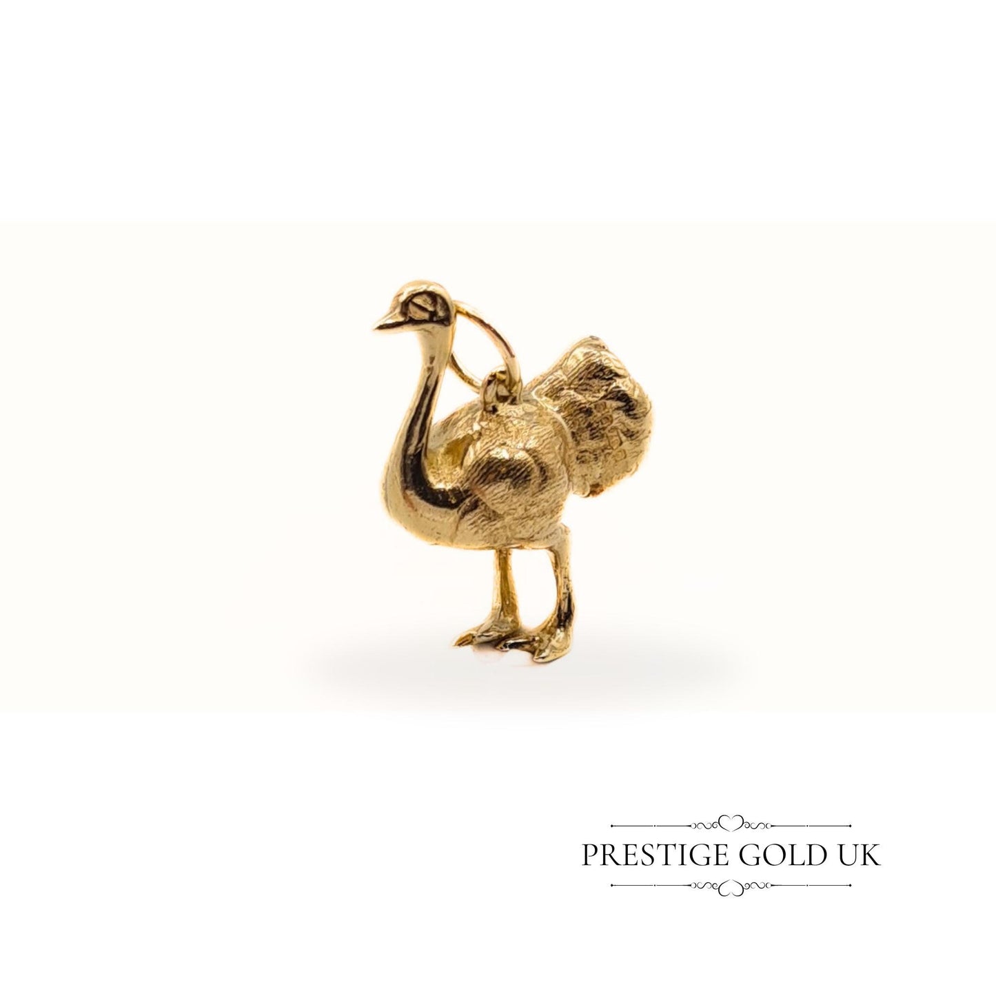 Heavy Vintage 9ct Gold Ostrich Charm