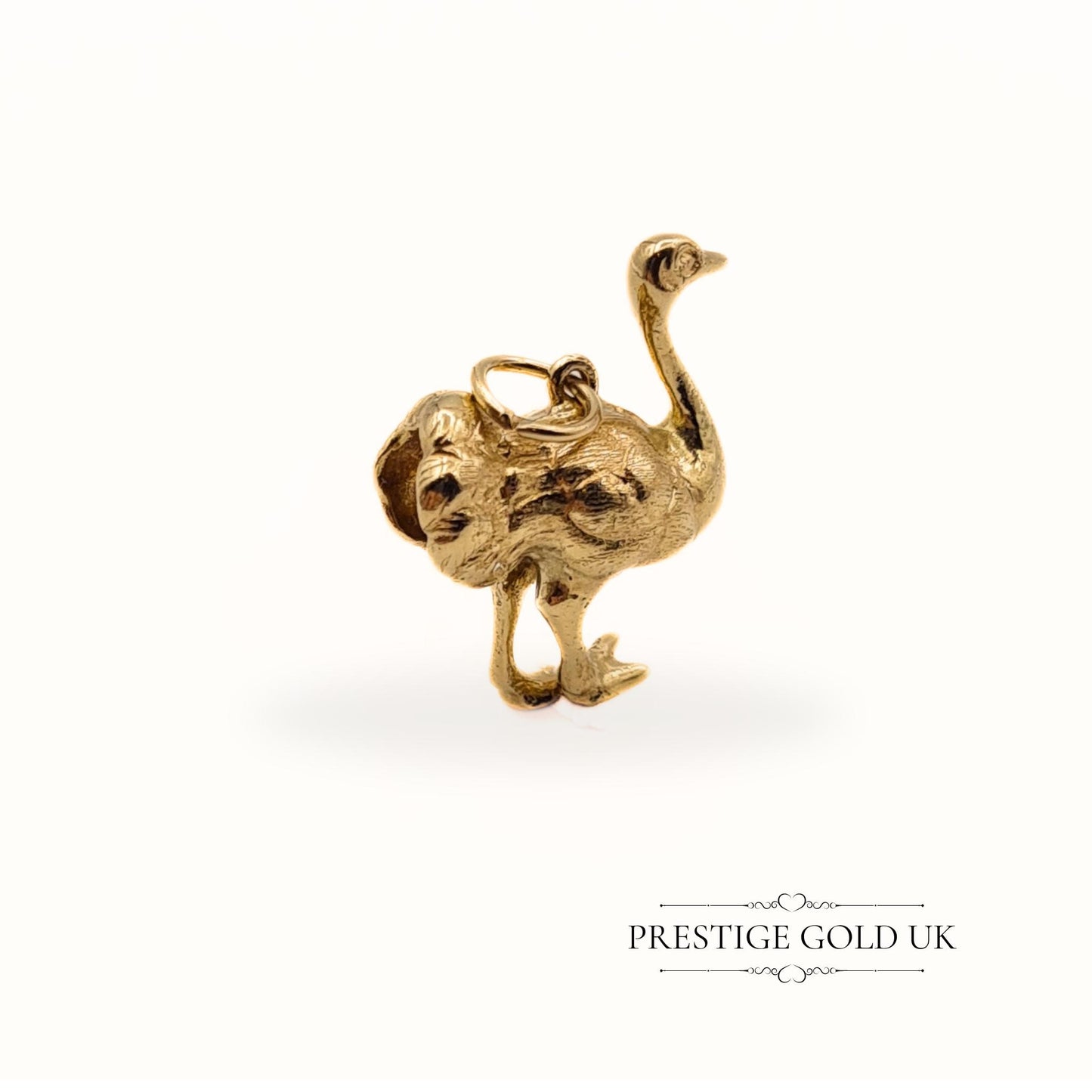 Heavy Vintage 9ct Gold Ostrich Charm