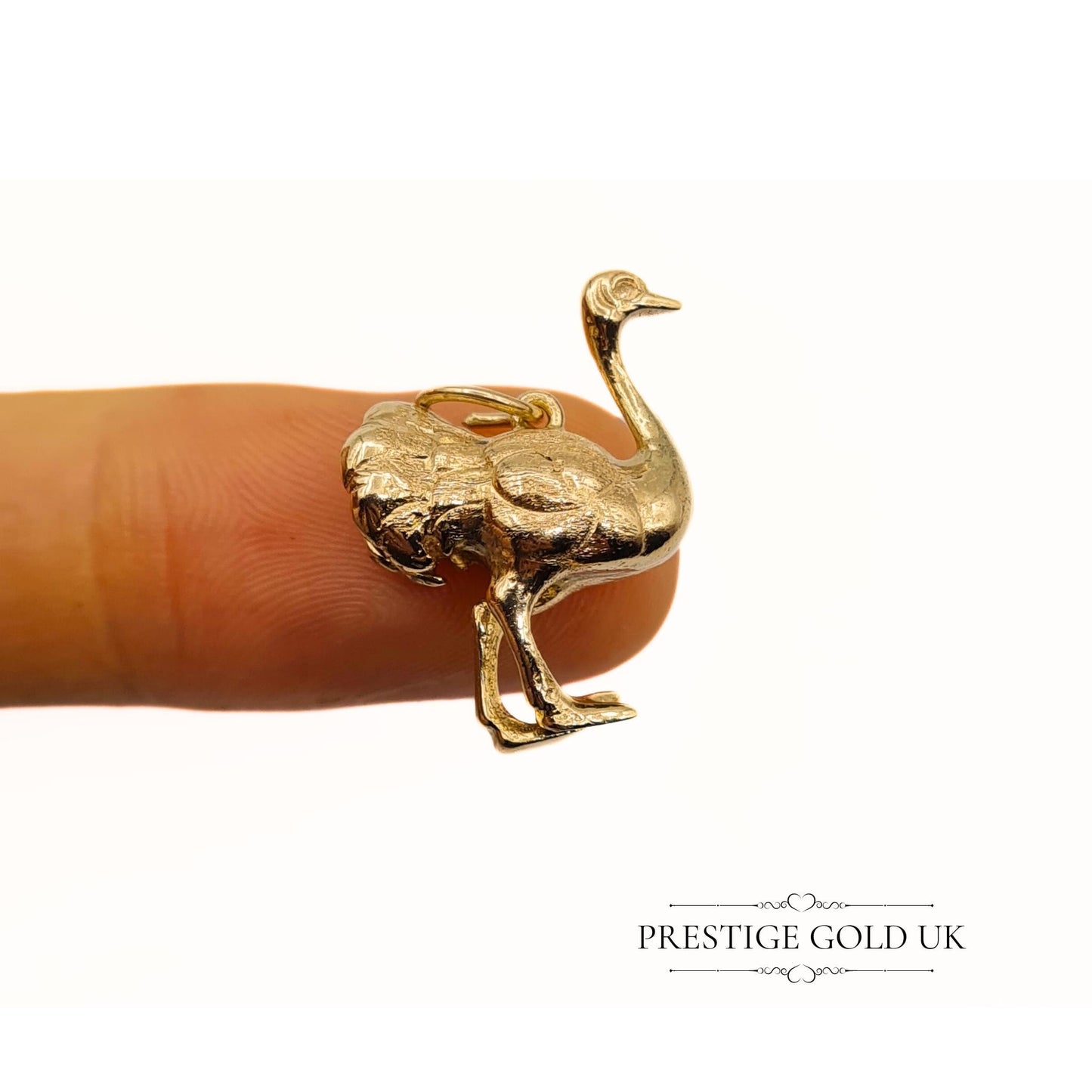 Heavy Vintage 9ct Gold Ostrich Charm