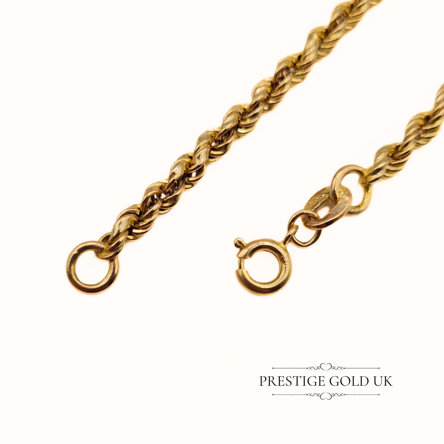 Vintage 9ct Gold Twist Rope Bracelet - 7" (18.5cm)