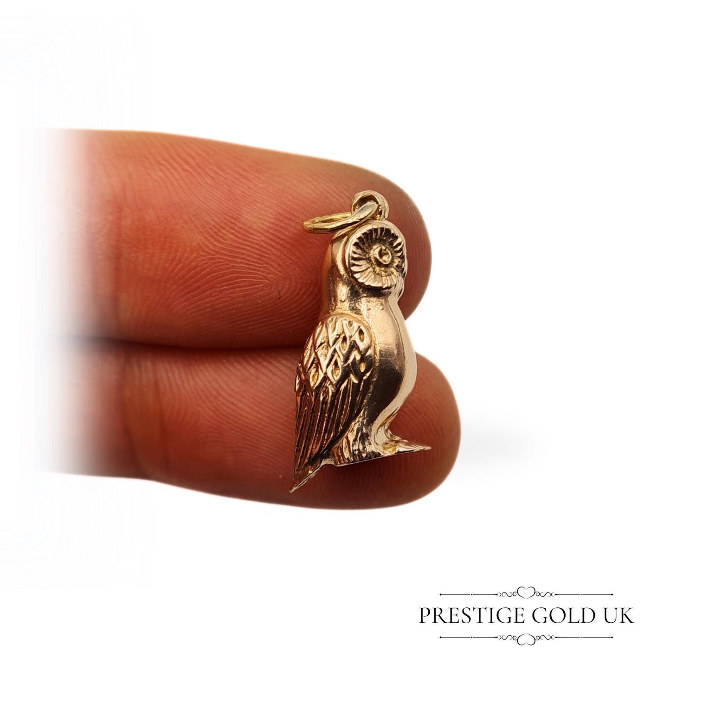 Vintage 9ct Gold Owl Pendant / Charm