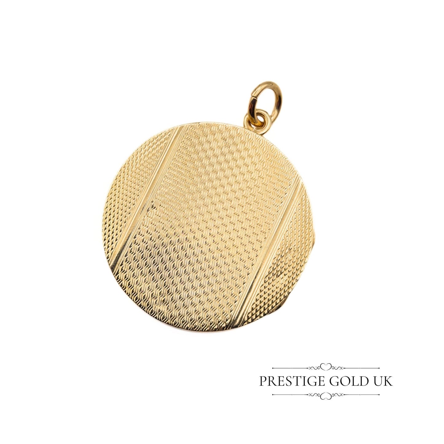 Vintage 9ct Gold Round Engraved (Geometric Design) Locket
