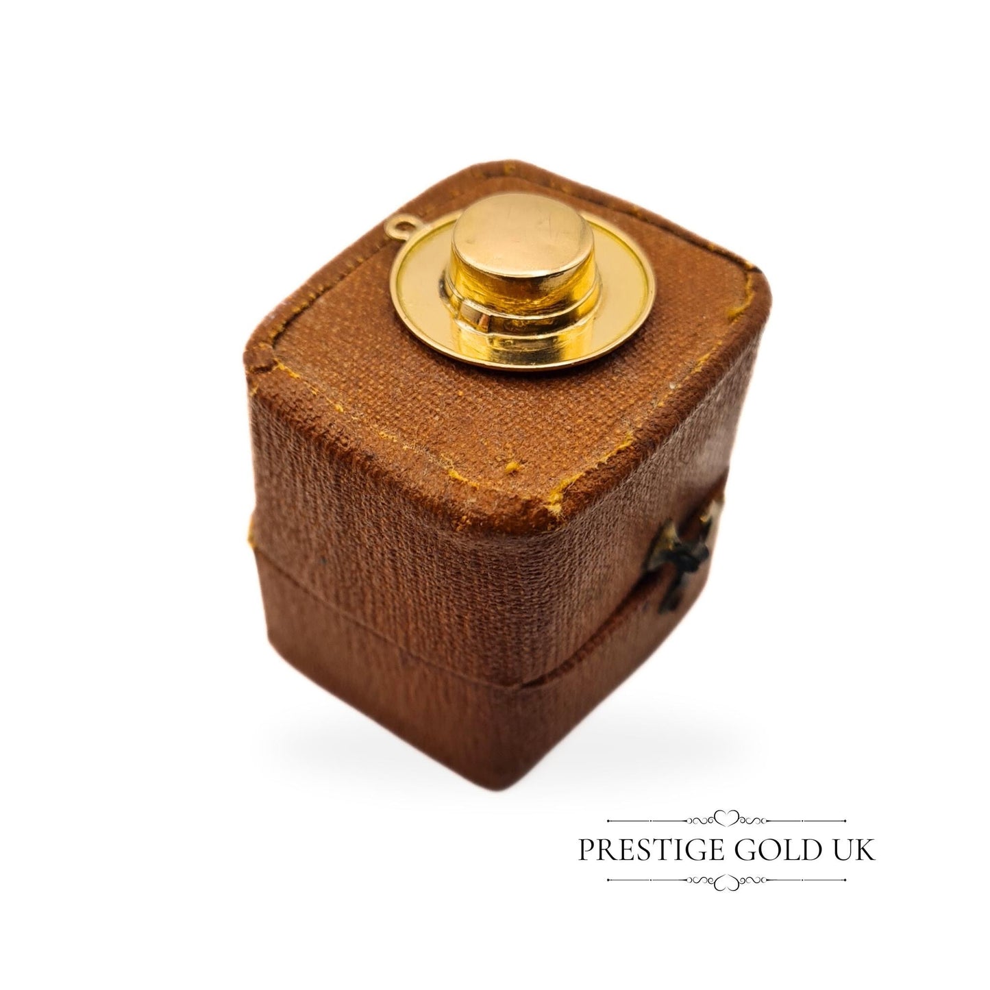 Vintage 18ct Solid Gold Boater Hat Charm