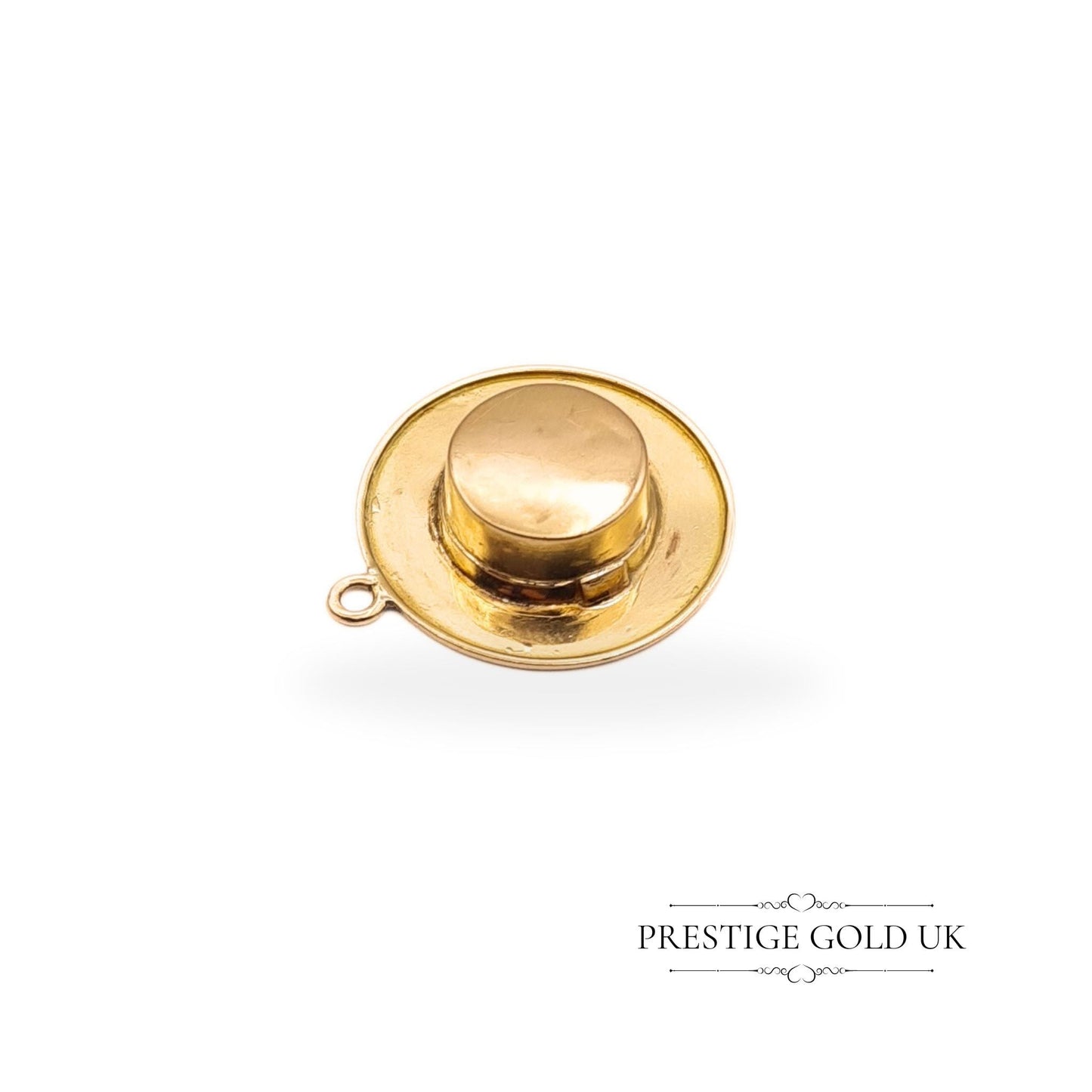 Vintage 18ct Solid Gold Boater Hat Charm