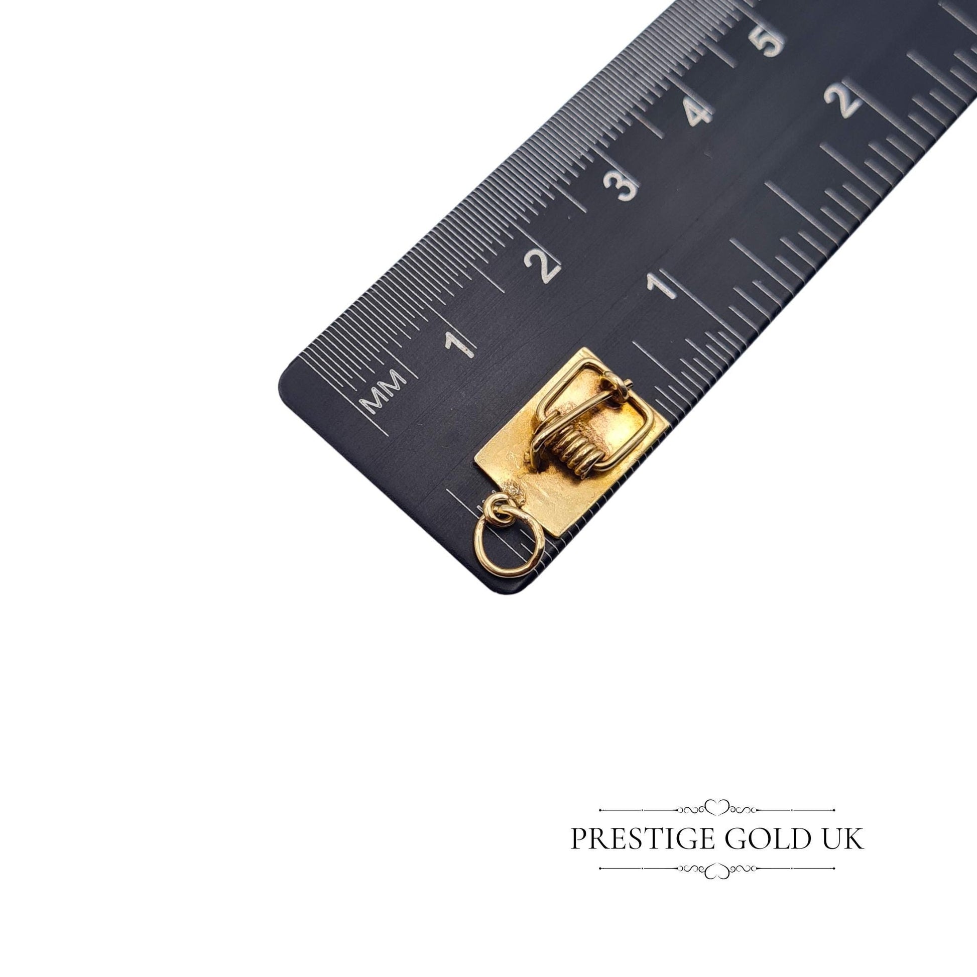 1960s vintage 9ct gold mouse trap charm, fully hallmarked in London 1968, measuring 15mm x 9mm. Tiny and cute, this miniature charm can be worn as a pendant or added to a bracelet. Ideal for collectors or vintage jewellery enthusiasts.