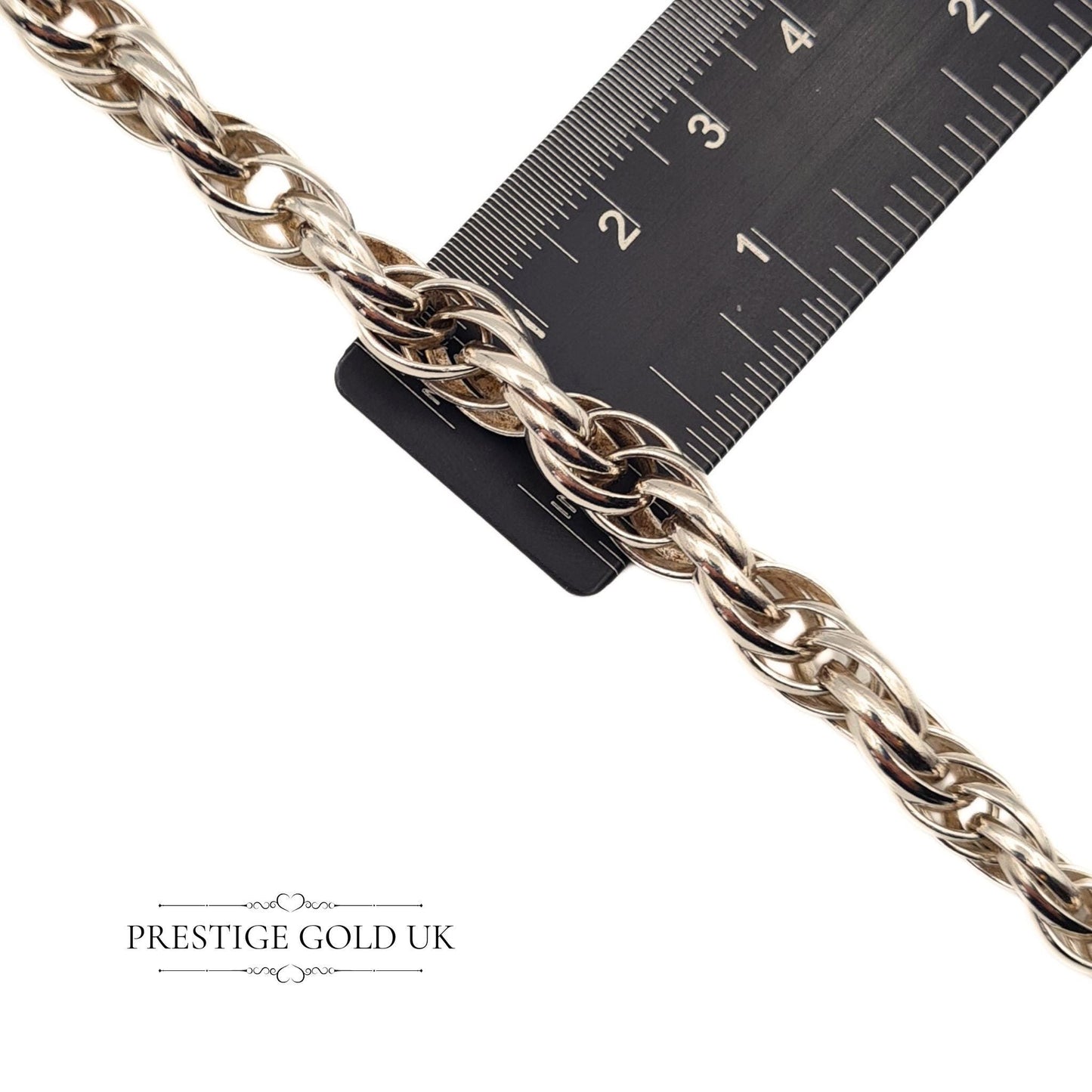 Graduated Prince of Wales Necklace in Solid Sterling Silver - 20 inch