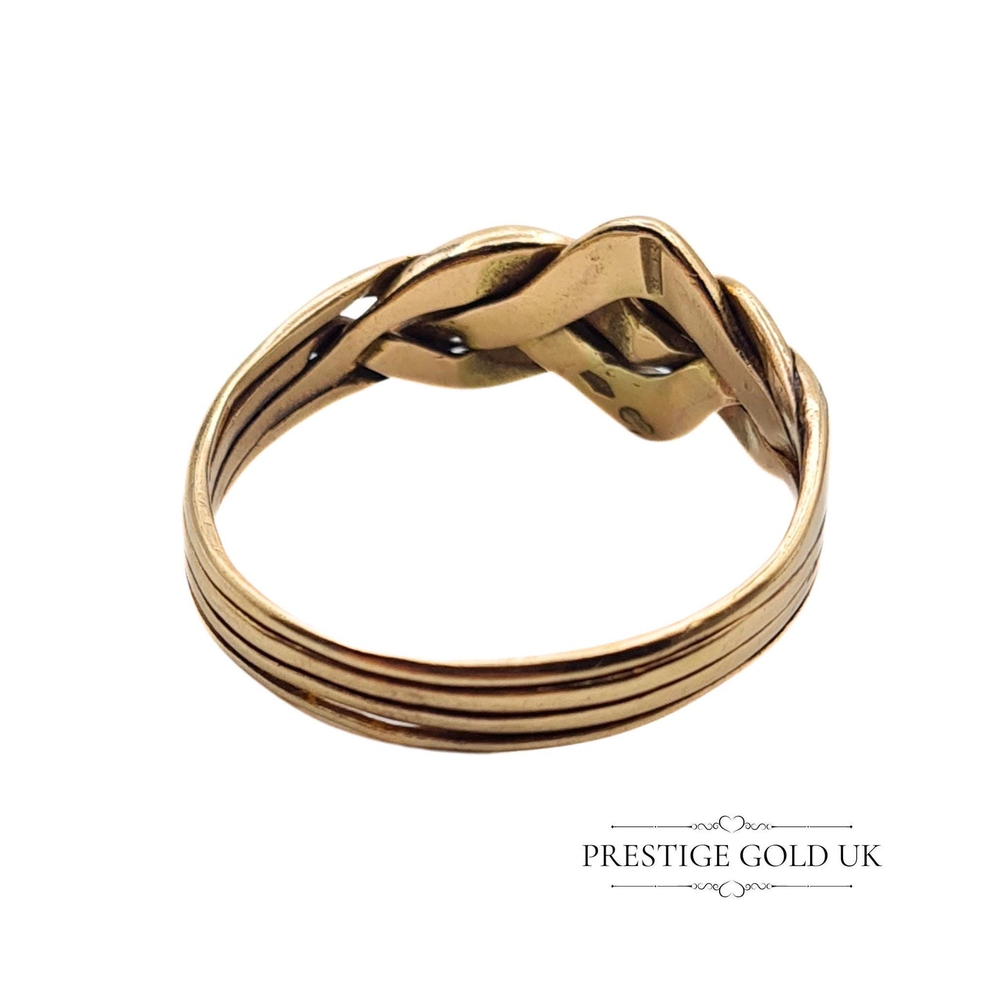 Vintage 9ct Gold Puzzle Ring, Soldered Design - Size UK X, US 11.5, Euro 65.5