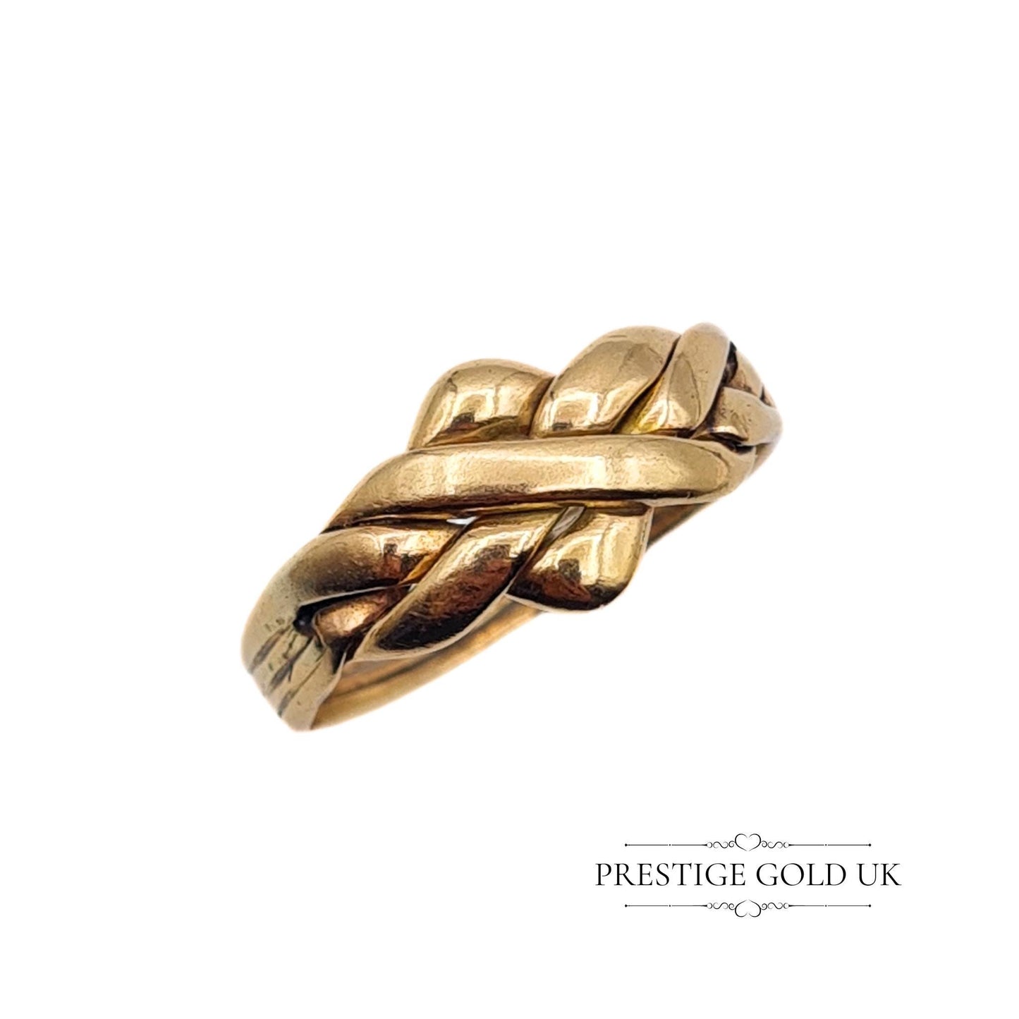 Vintage 9ct Gold Puzzle Ring, Soldered Design - Size UK X, US 11.5, Euro 65.5