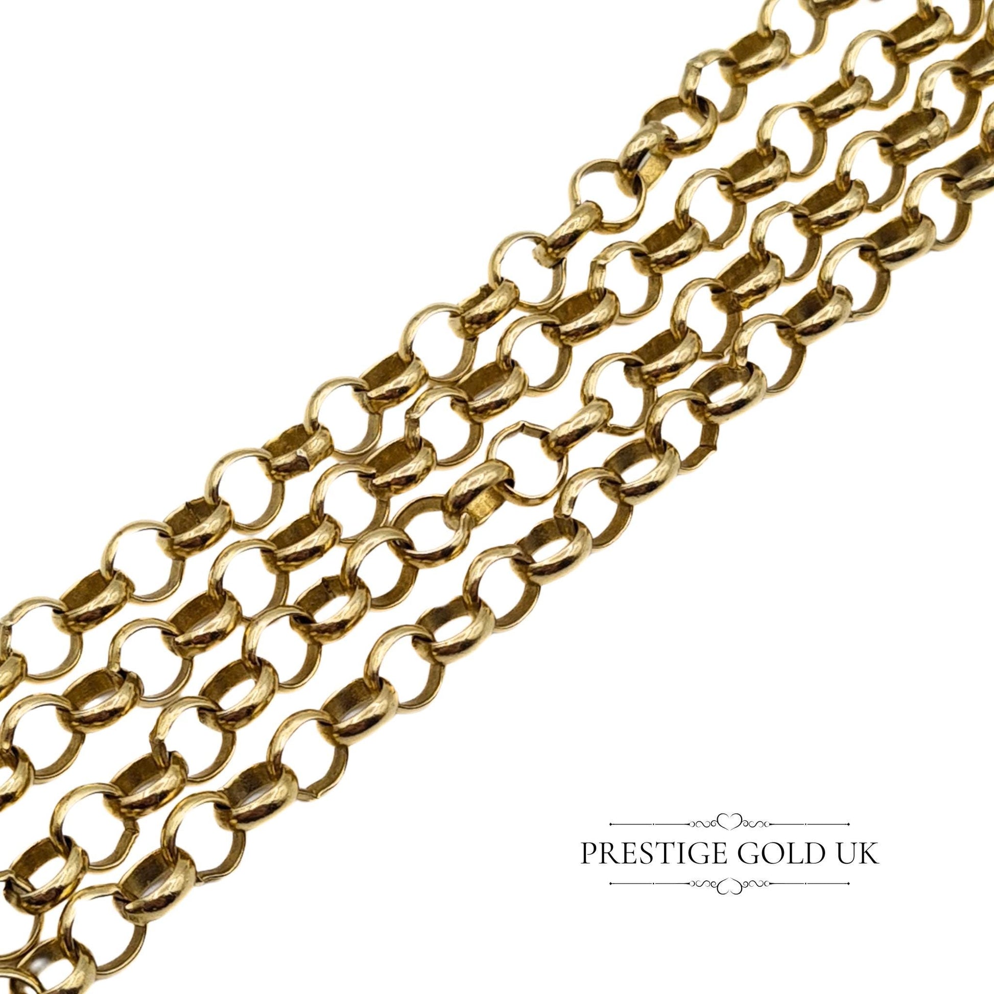 Classic belcher necklace in heavy solid gold, perfect for daily wear or as a layering chain, hallmarked and dated to 1979.