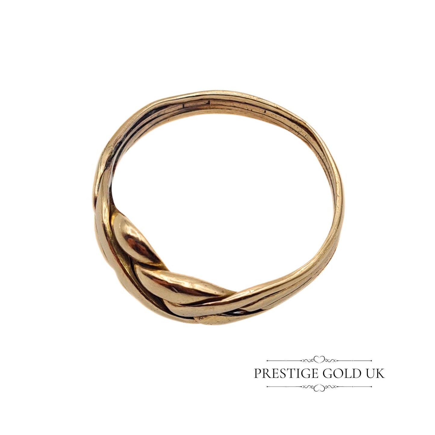 Vintage 9ct Gold Puzzle Ring, Soldered Design - Size UK X, US 11.5, Euro 65.5
