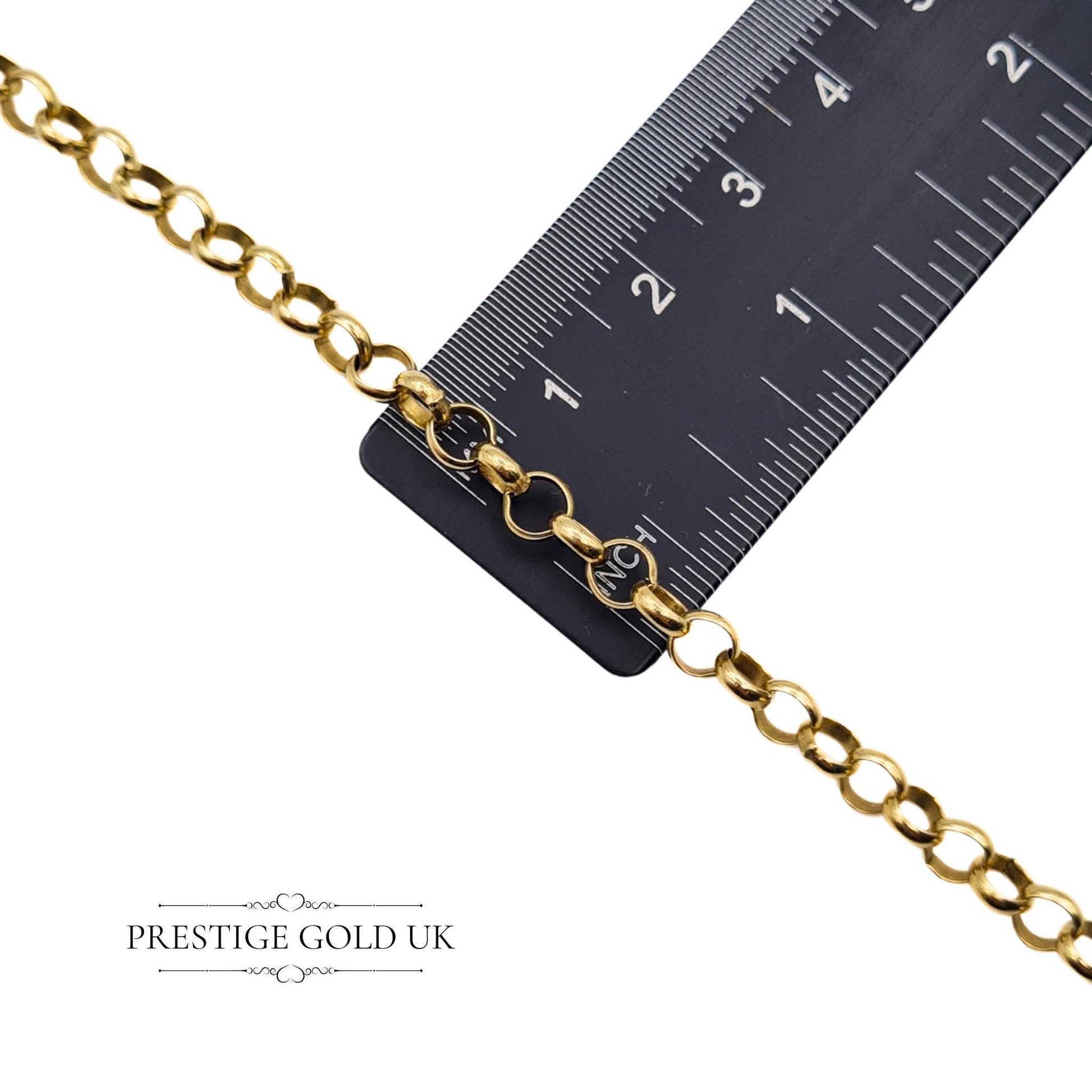 Timeless 4mm belcher chain necklace in solid gold, hallmarked in London 1979, ideal for gifting or collecting.